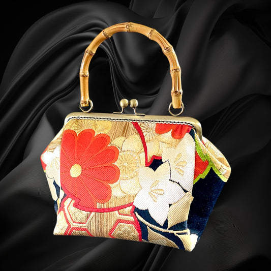 Kimono remake bamboo bag [No.771]