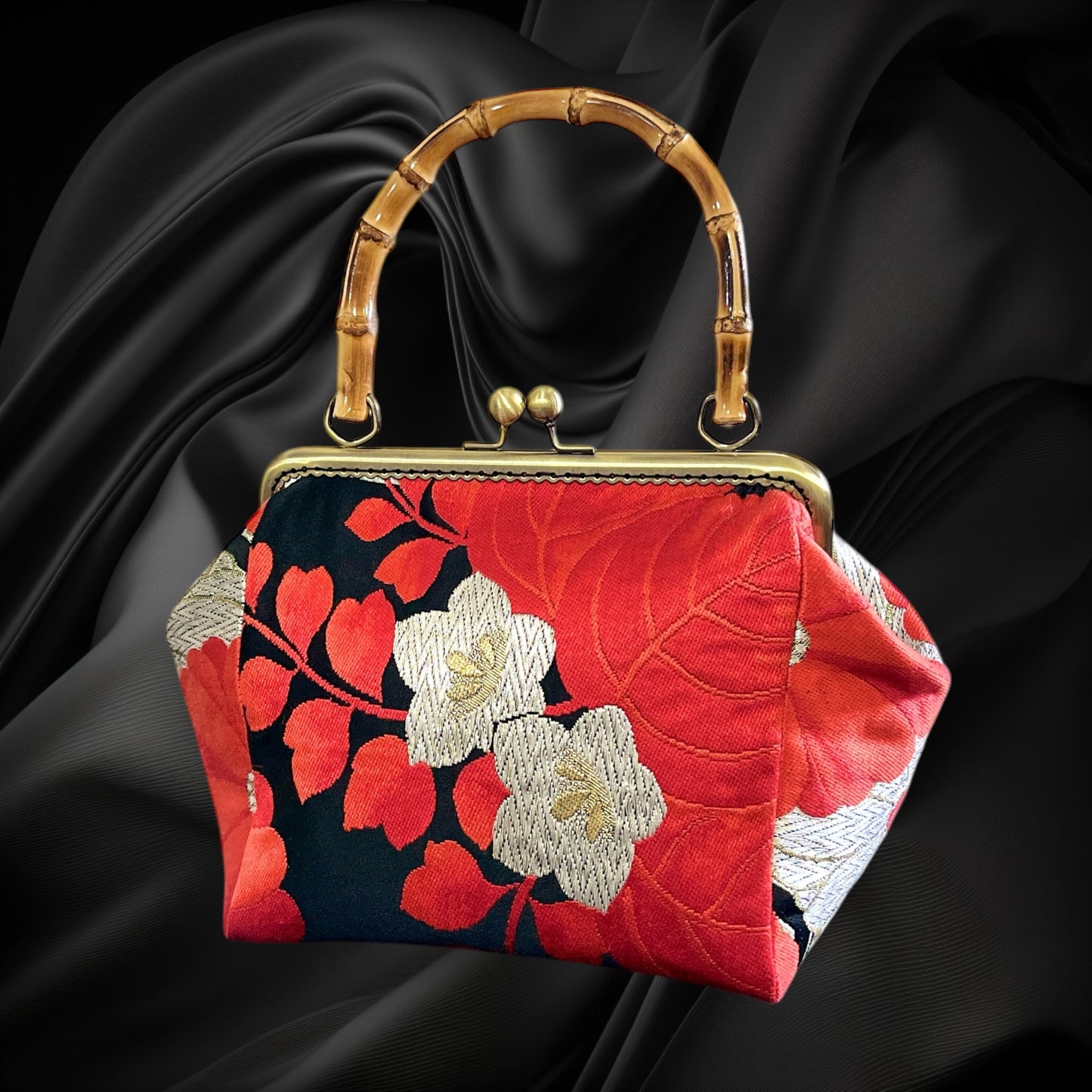 Kimono remake bamboo bag [No.999]