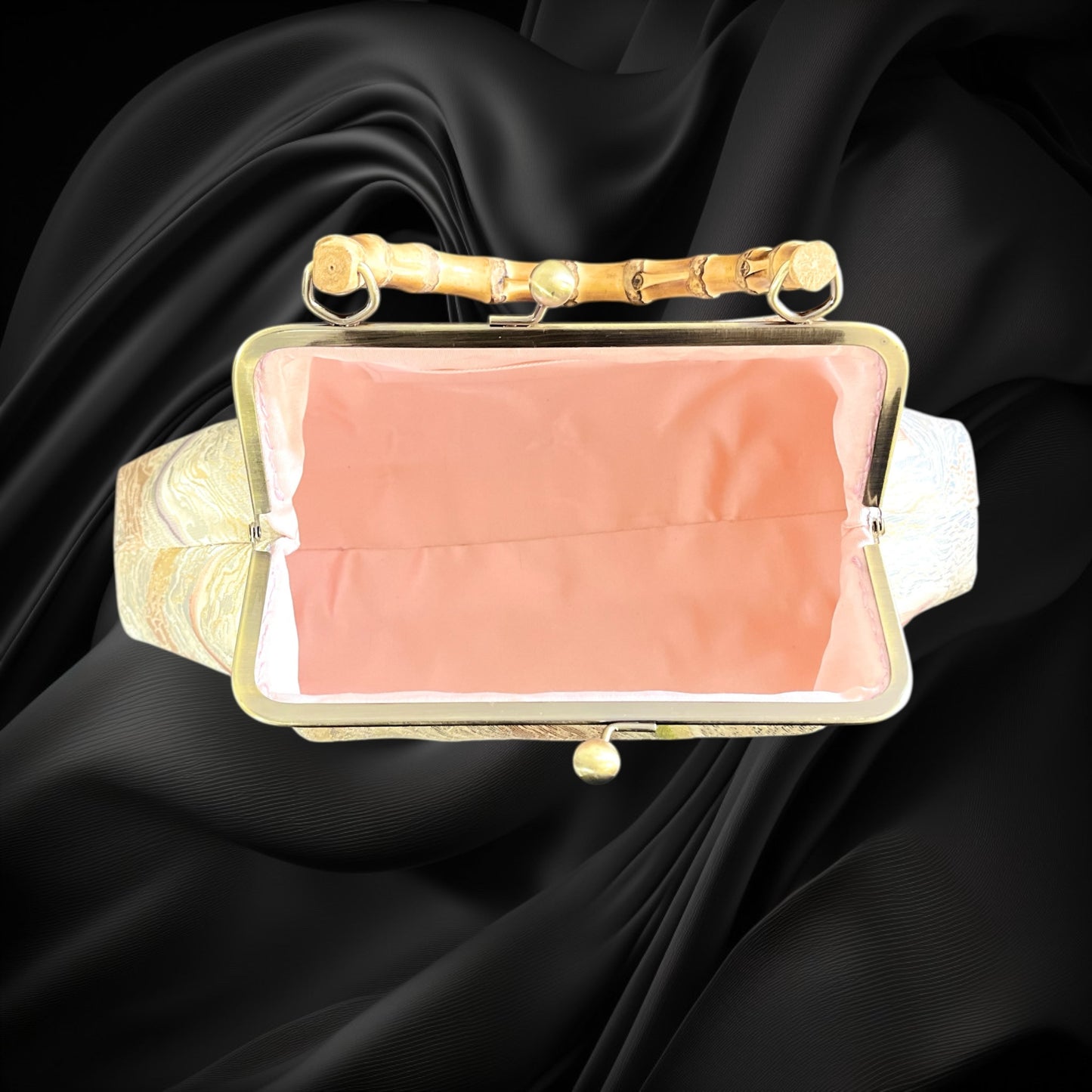 Kimono remake bamboo bag [No.1237]