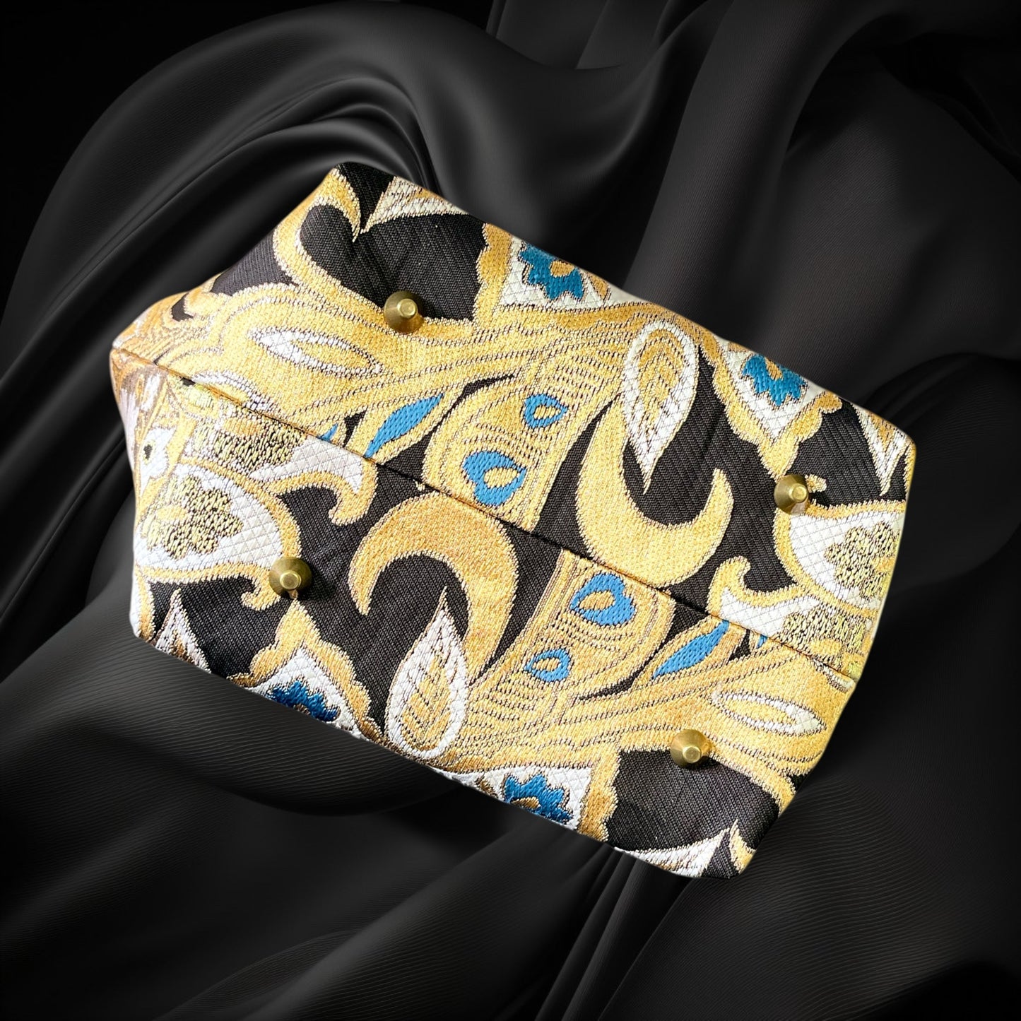 Kimono remake bamboo bag [No.1352]