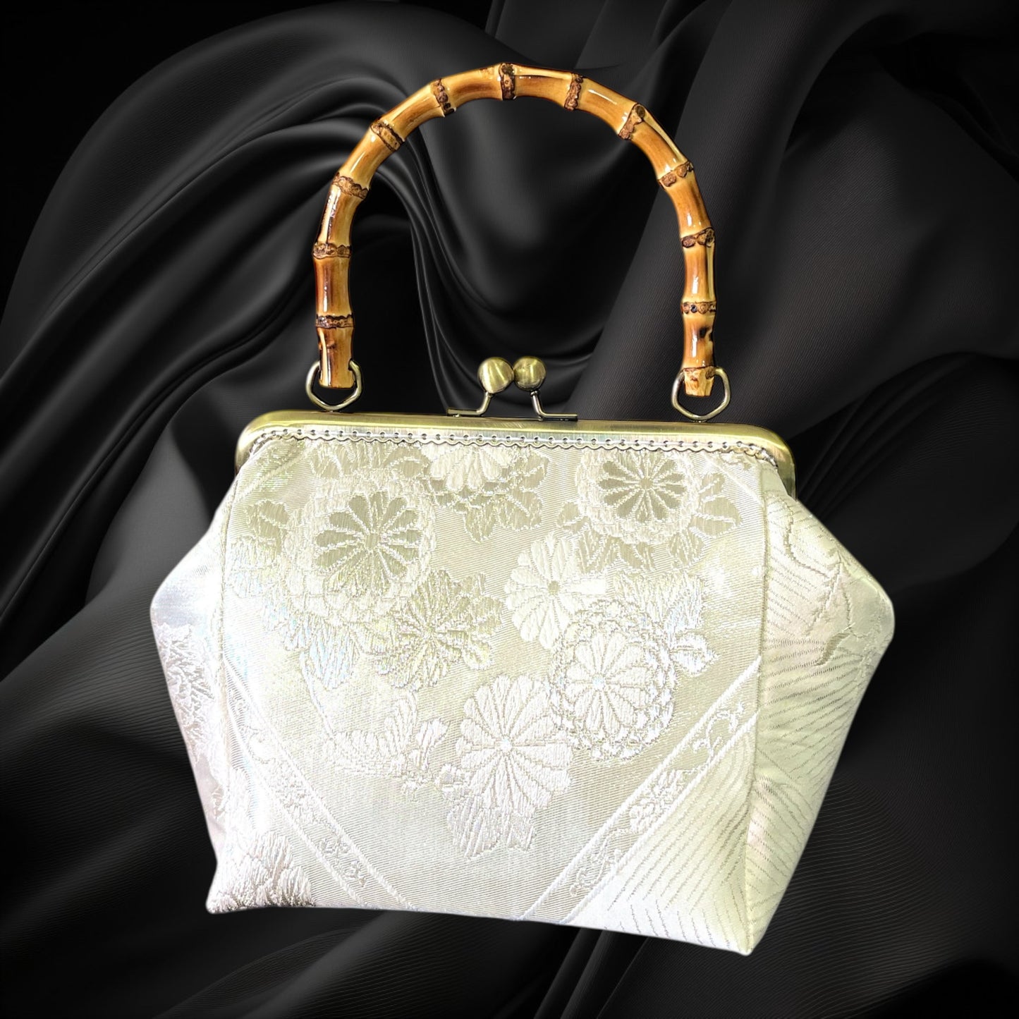 Kimono remake bamboo bag [No.1351]