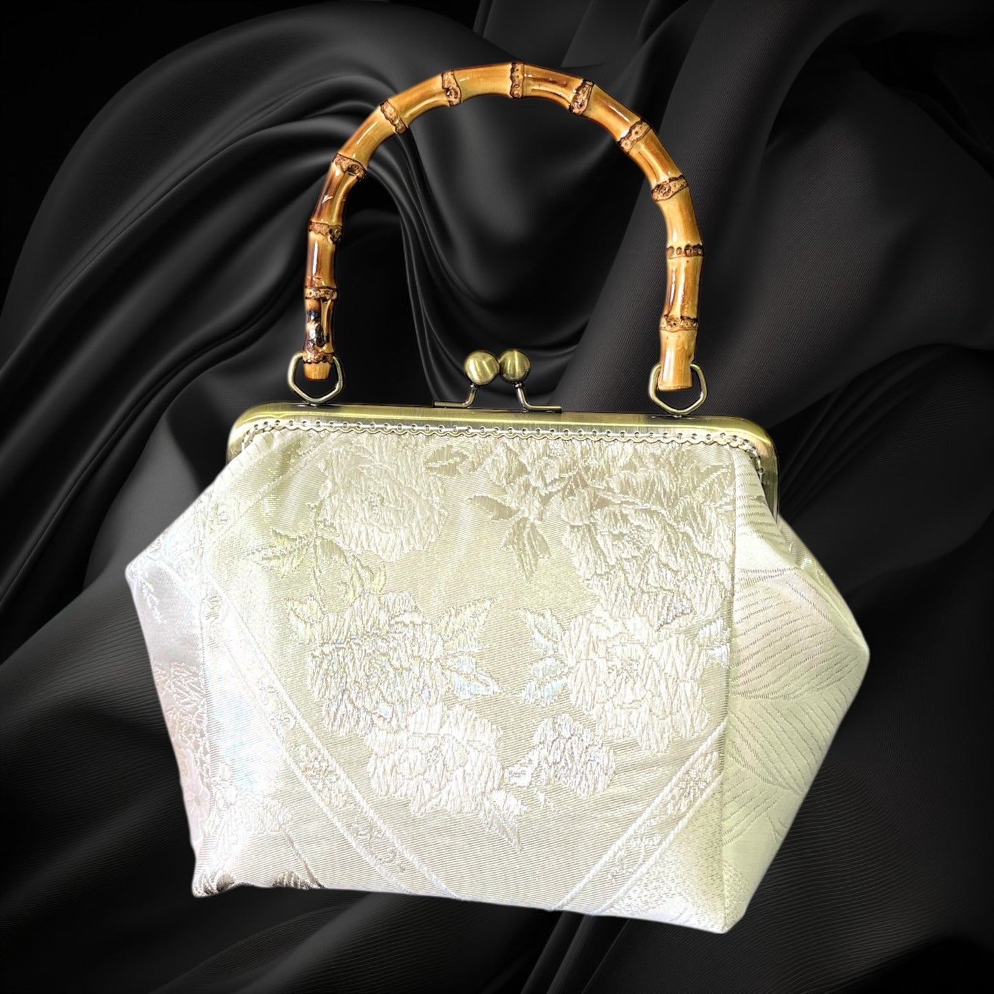 Kimono remake bamboo bag [No.1351]