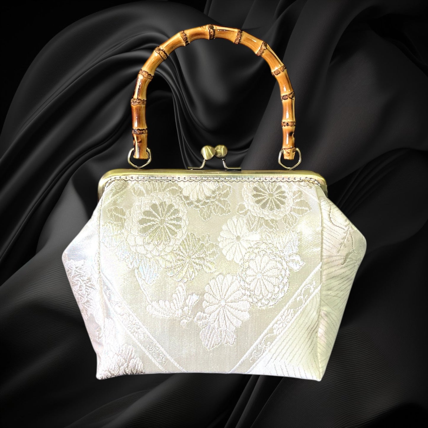 Kimono remake bamboo bag [No.1351]