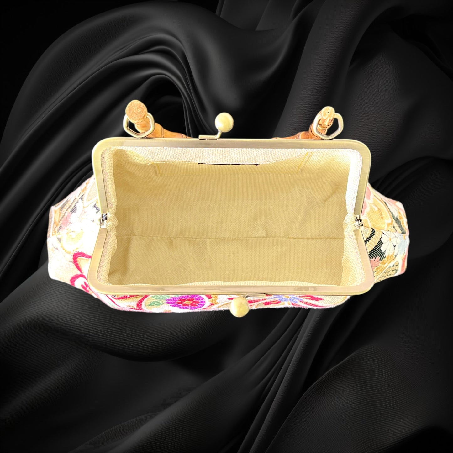 Kimono remake bamboo bag [No.1350]