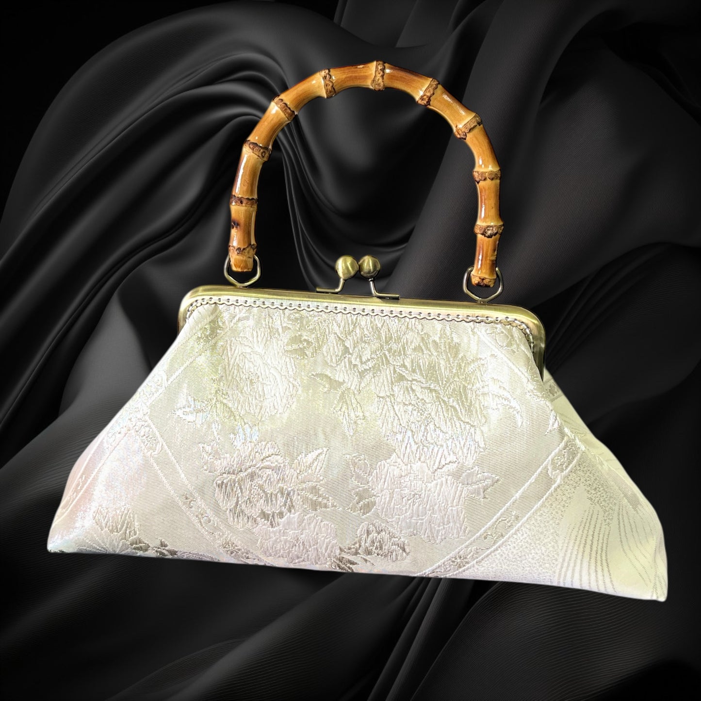 Kimono remake bamboo bag [No.1349]