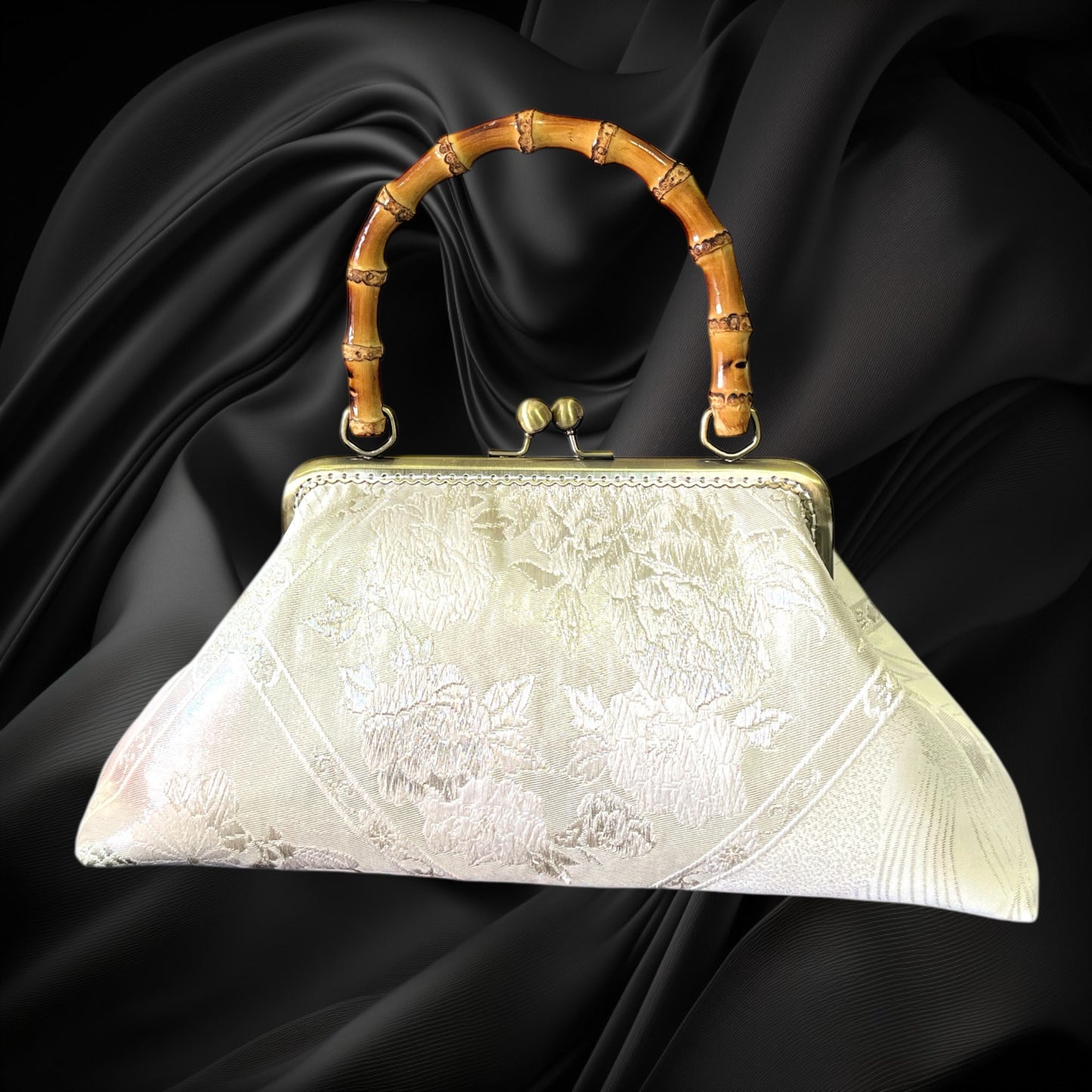 Kimono remake bamboo bag [No.1349]