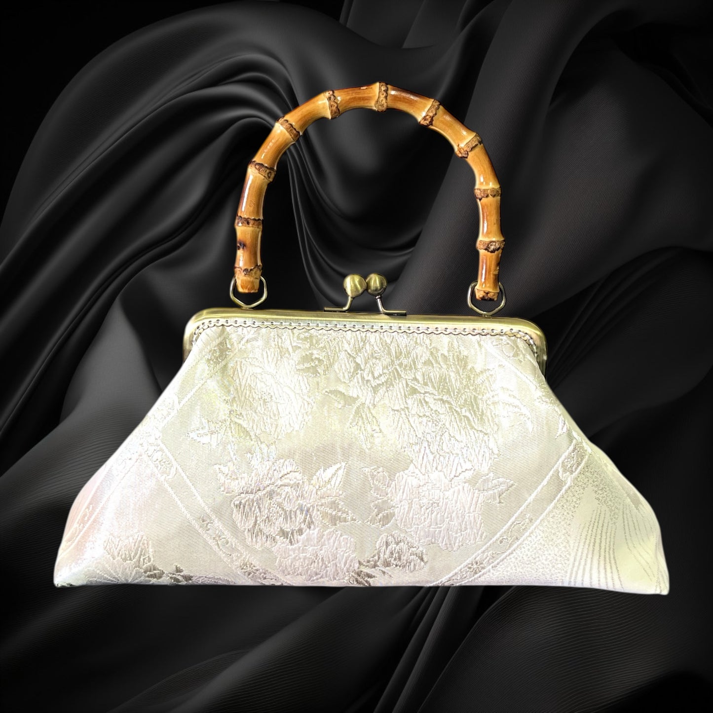 Kimono remake bamboo bag [No.1349]