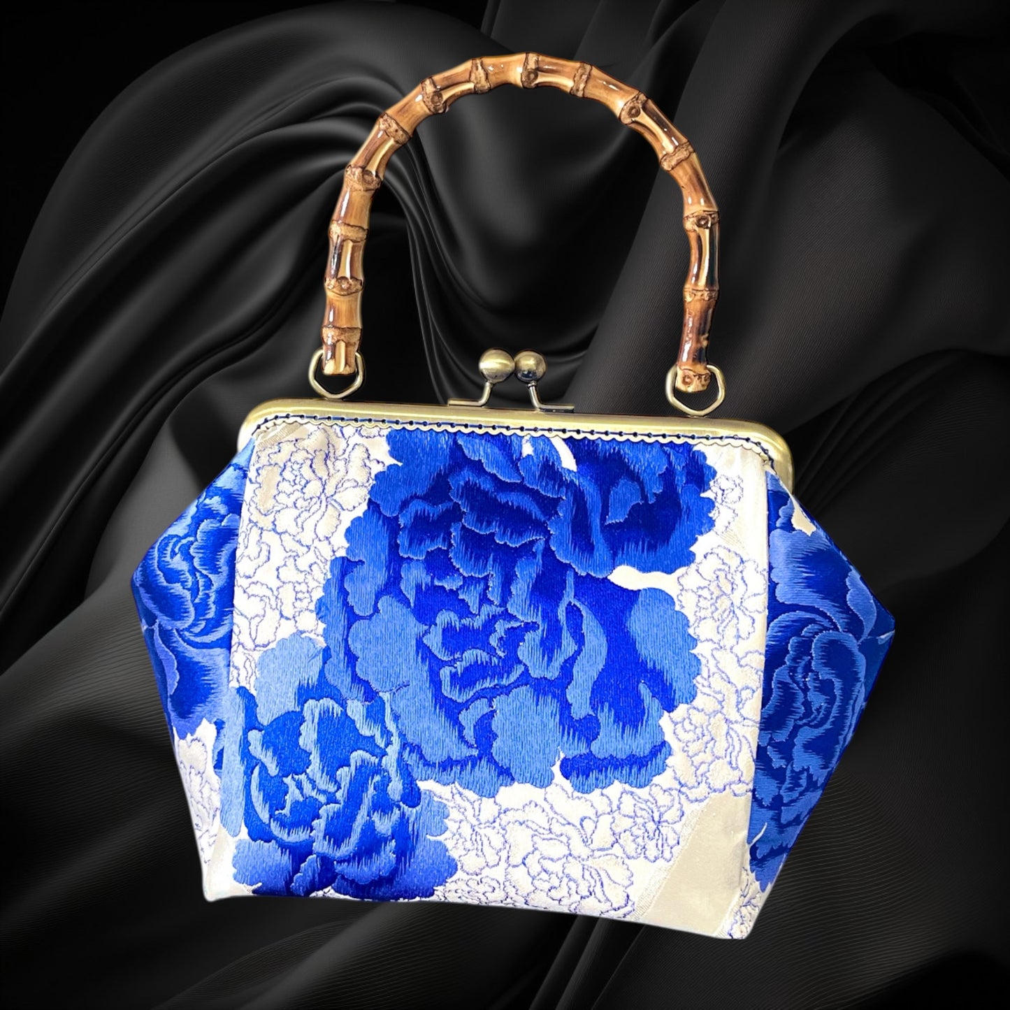 Kimono remake bamboo bag [No.1432]