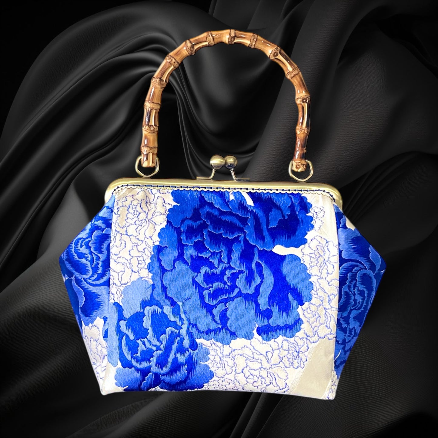 Kimono remake bamboo bag [No.1432]