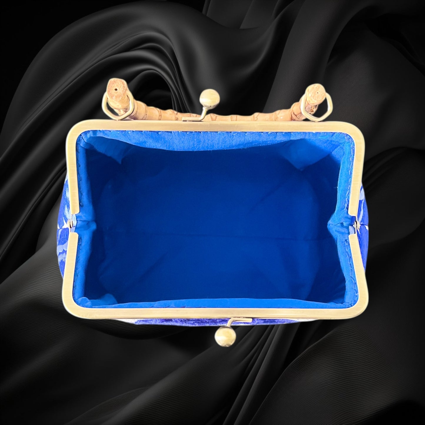 Kimono remake bamboo bag [No.1432]
