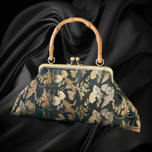 Kimono remake bamboo bag [No.1430]