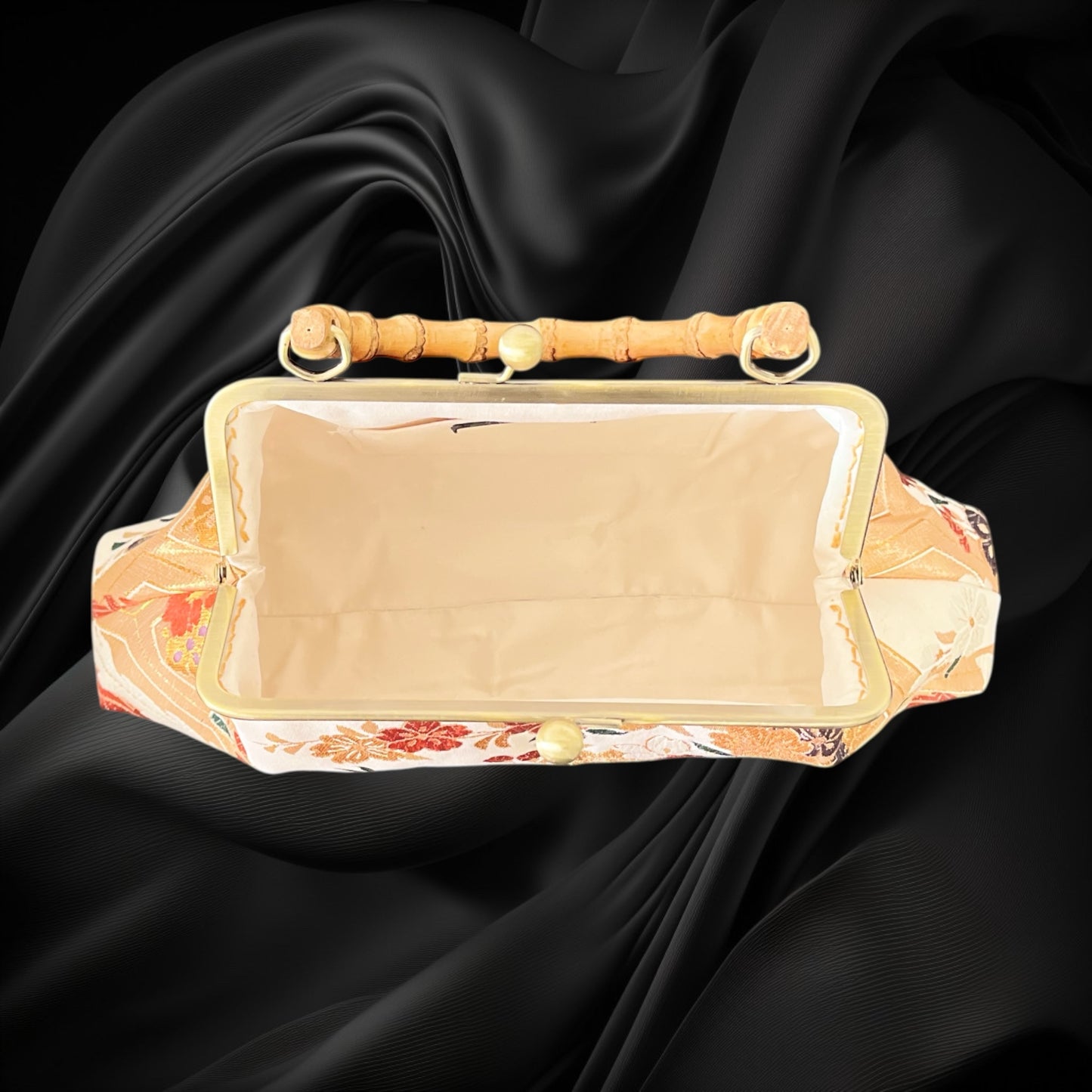 Kimono remake bamboo bag [No.1429]