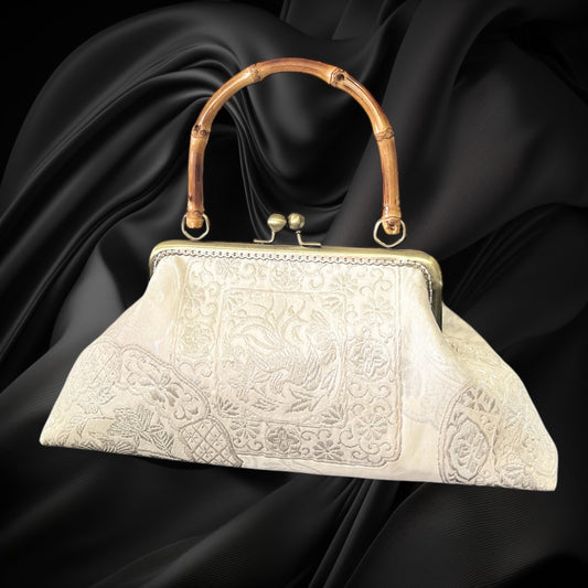 Kimono remake bamboo bag [No.1428]