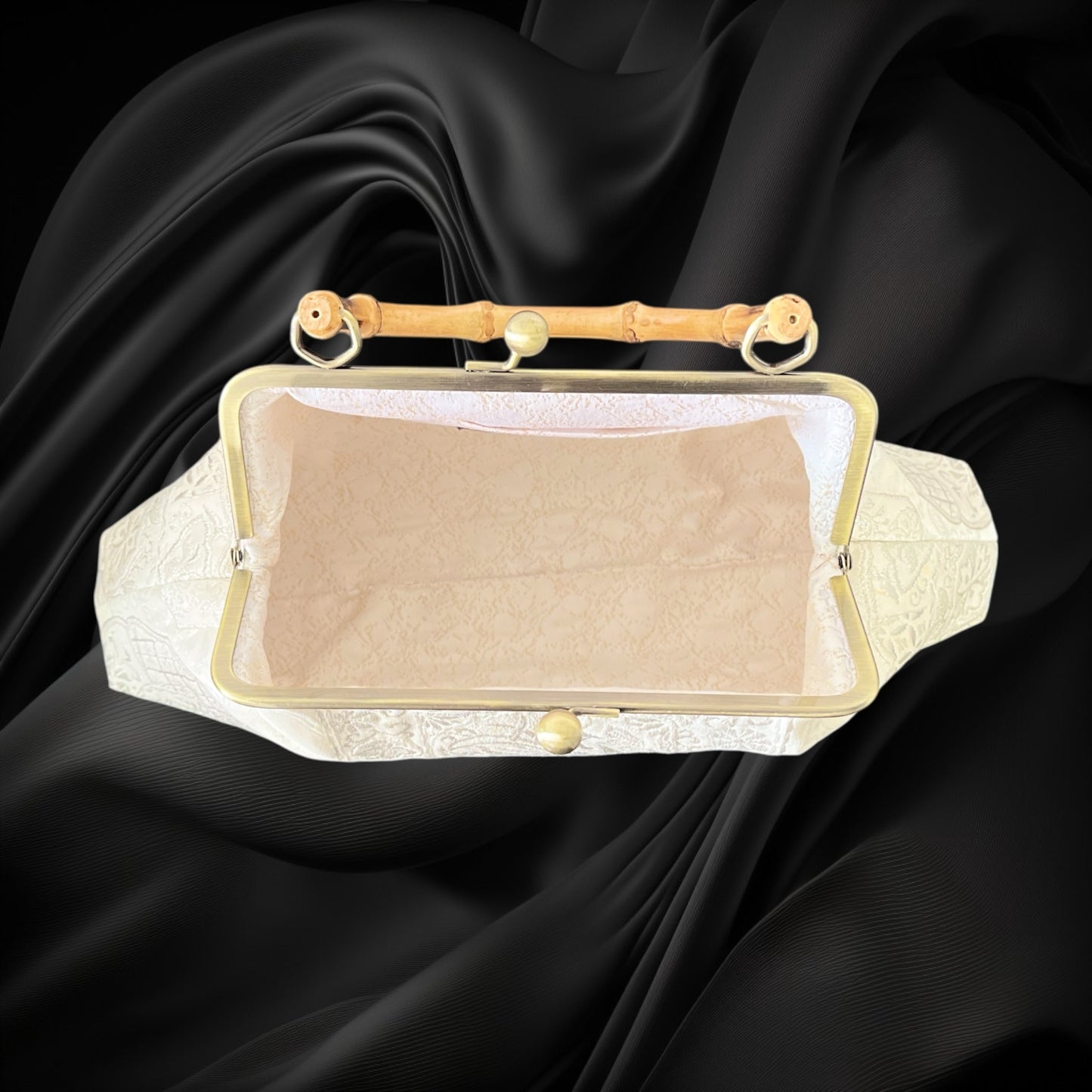 Kimono remake bamboo bag [No.1428]