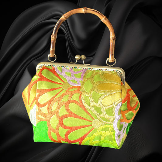 Kimono remake bamboo bag [No.1461]