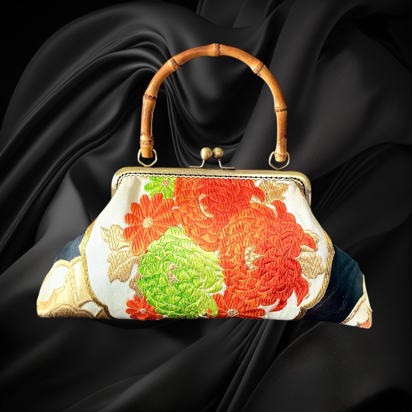 Kimono remake bamboo bag [No.1456]