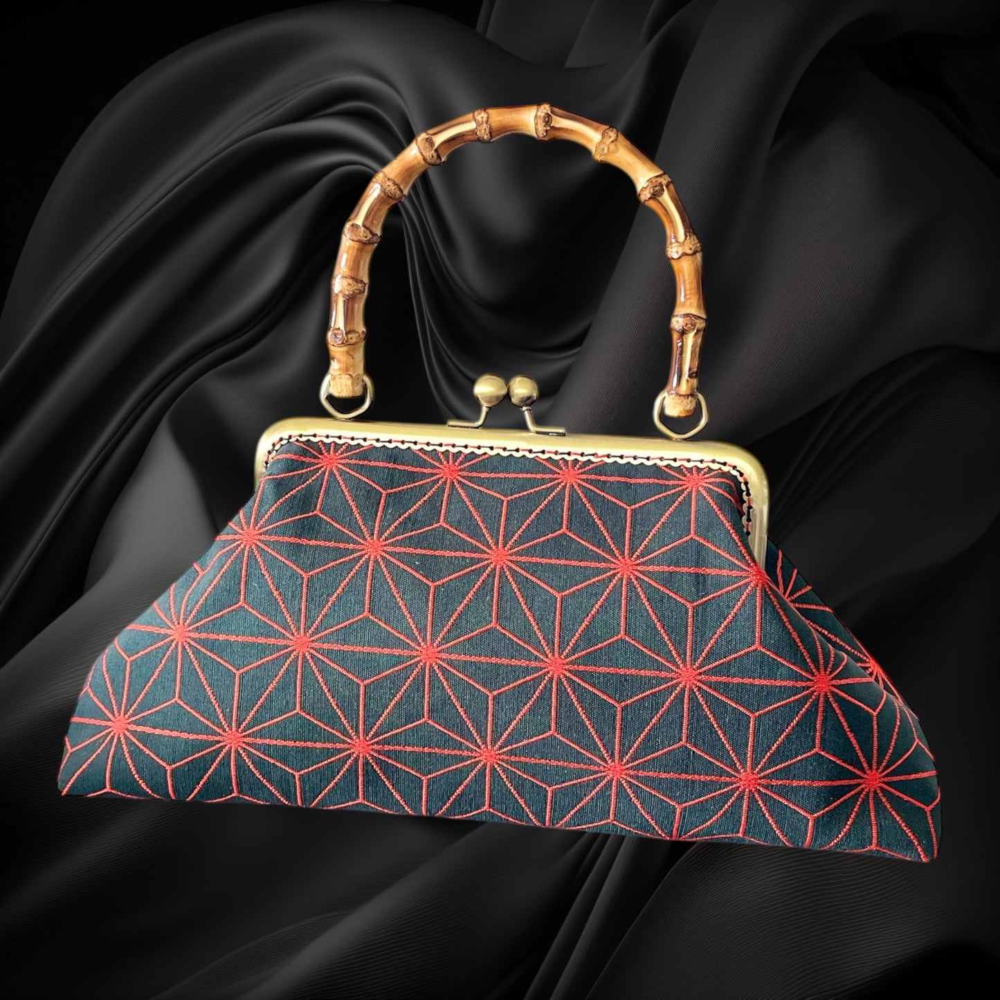 Kimono remake bamboo bag [No.1454]