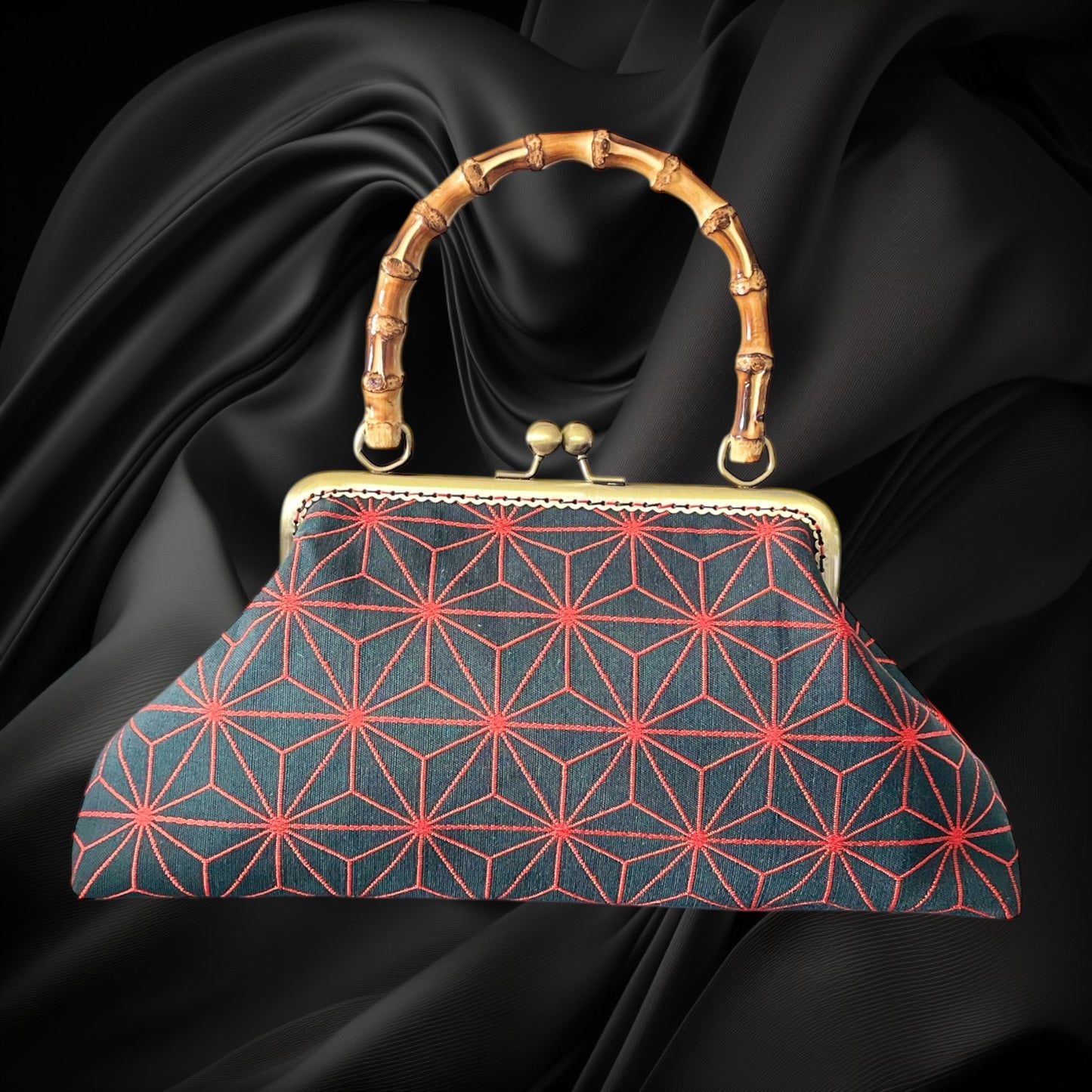 Kimono remake bamboo bag [No.1454]