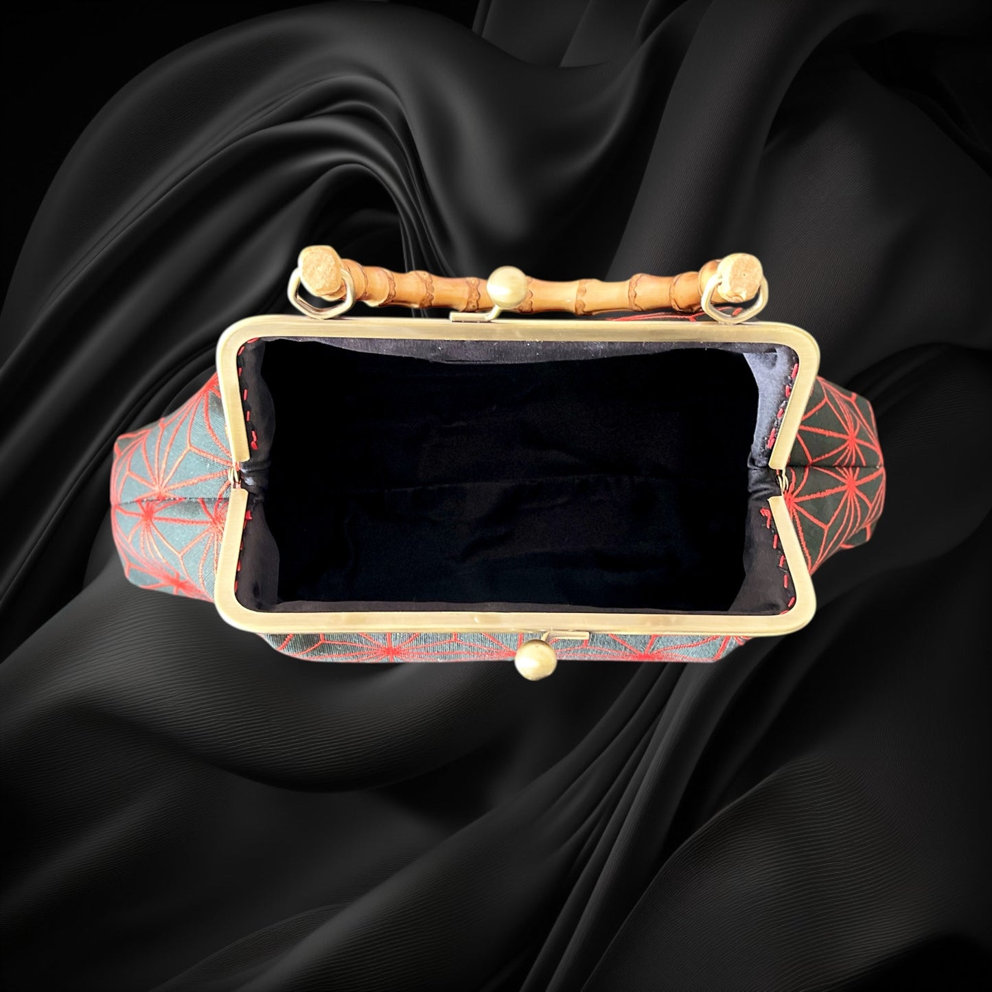 Kimono remake bamboo bag [No.1454]