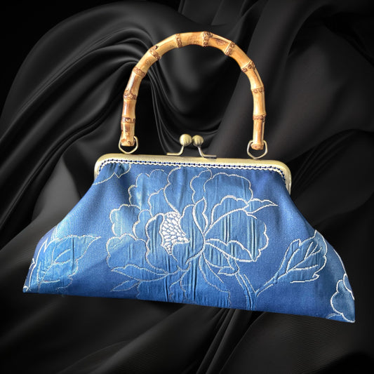 Kimono remake bamboo bag [No.1453]