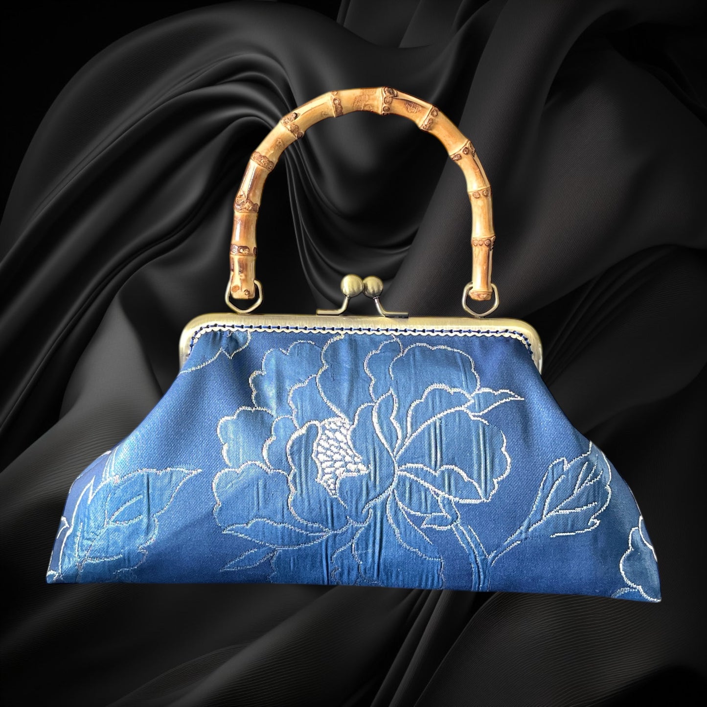 Kimono remake bamboo bag [No.1453]