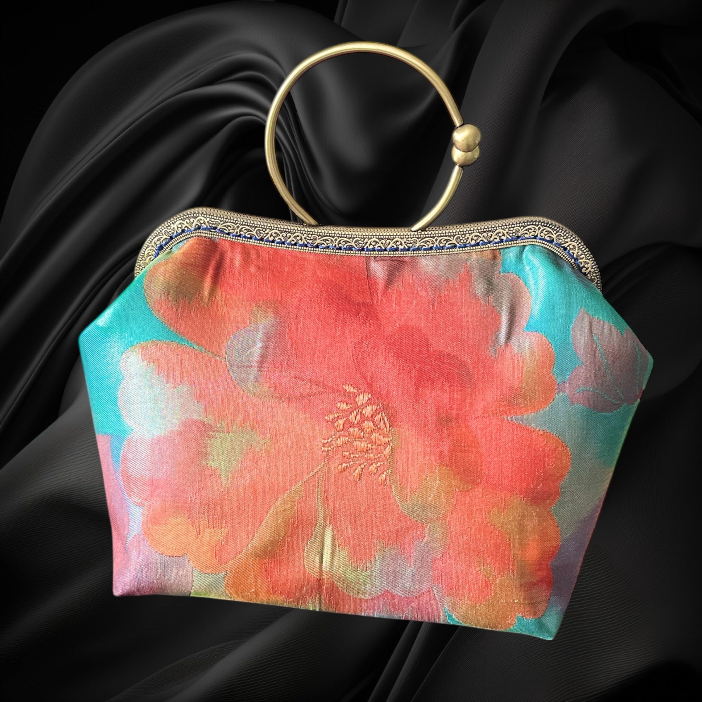 日傘 大島紬 正絹 帯 リメイク ハンドメイド 日傘×日傘入れ×バッグ