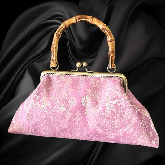 Kimono remake bamboo bag [No.1582]