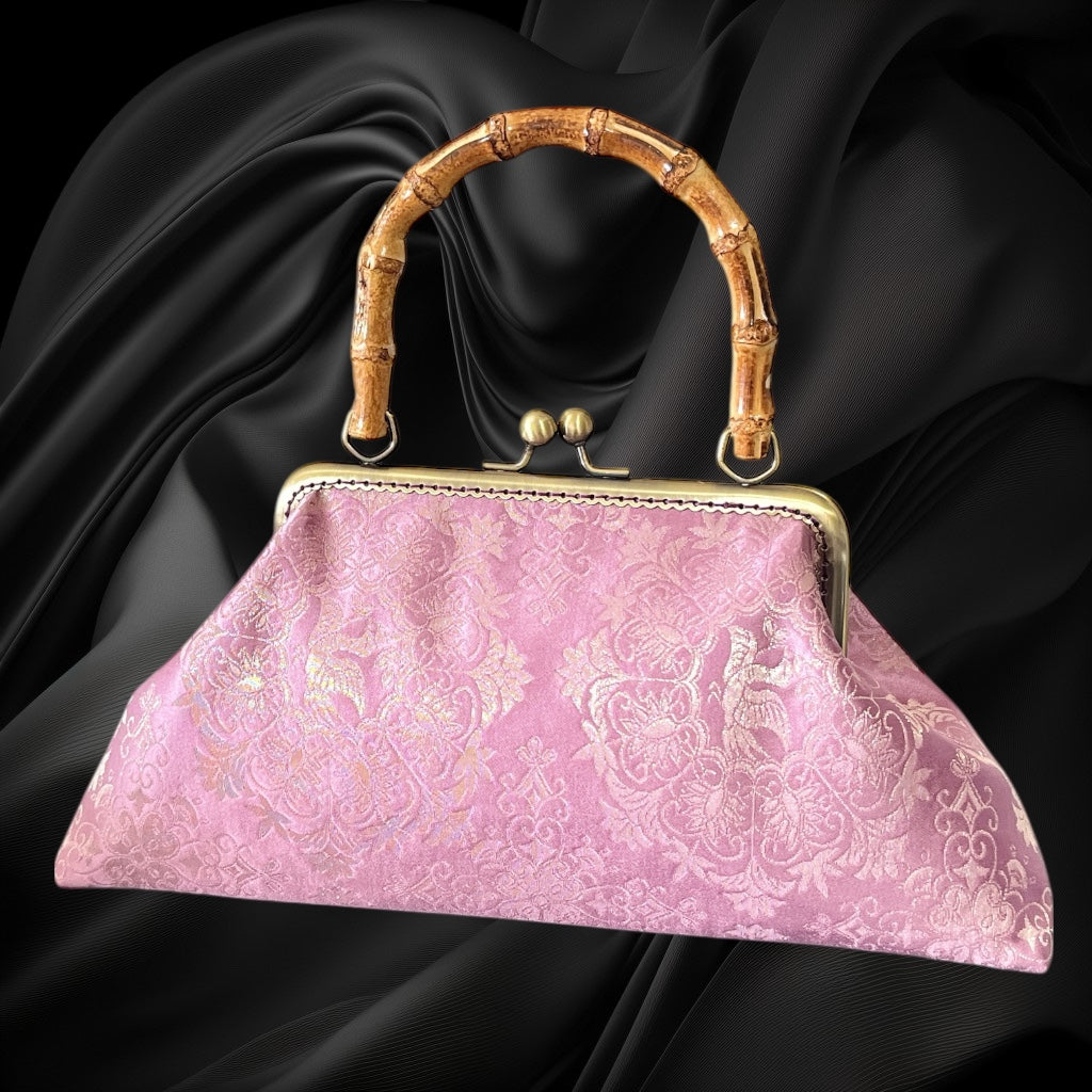 Kimono remake bamboo bag [No.1582]