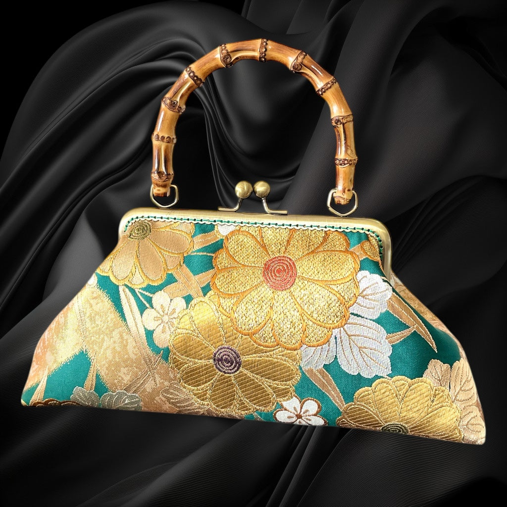 Kimono remake bamboo bag [No.1581]