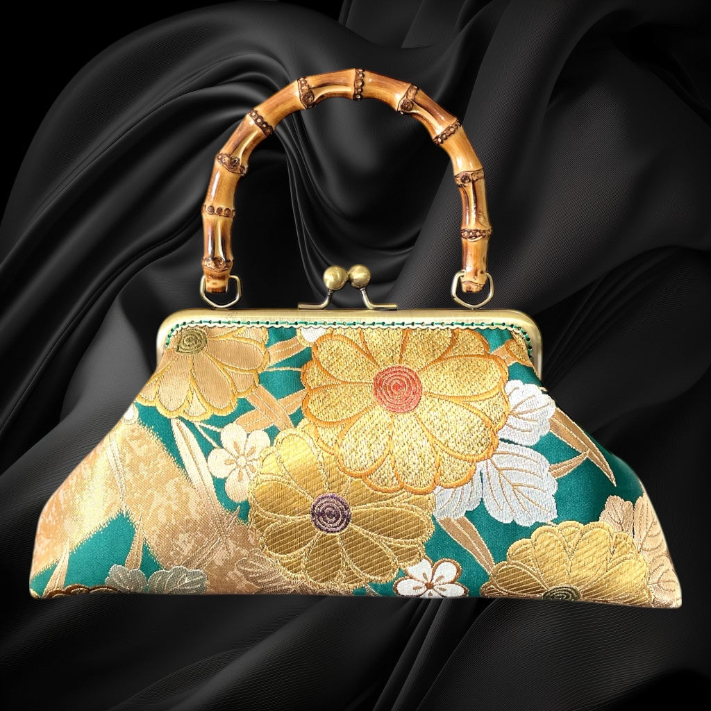 Kimono remake bamboo bag [No.1581]