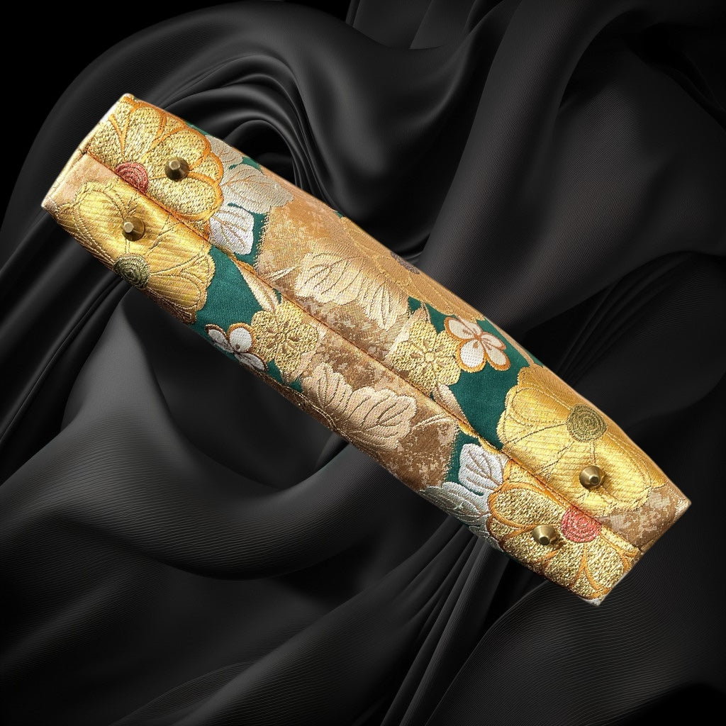 Kimono remake bamboo bag [No.1581]