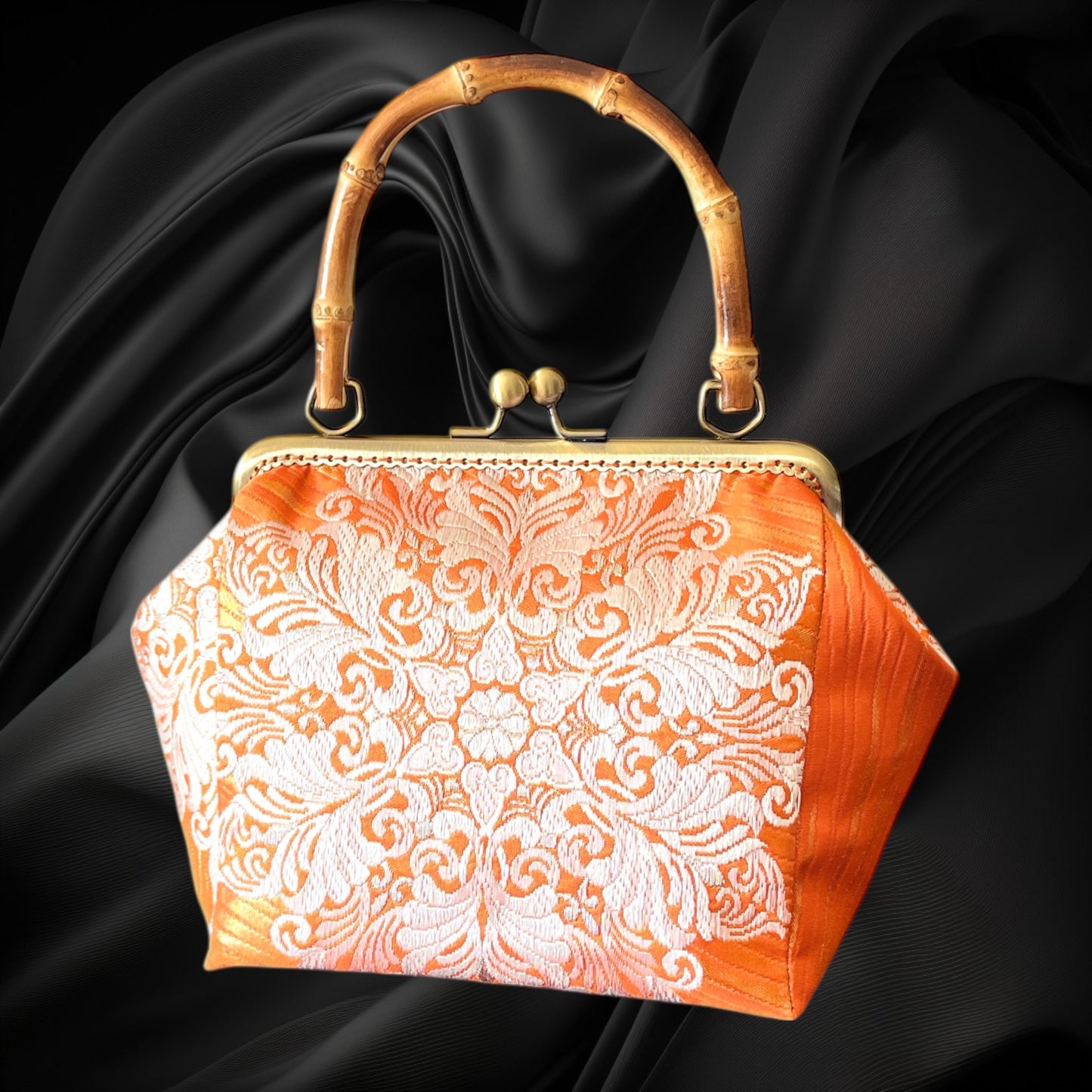 Kimono remake bamboo bag [No.1608]