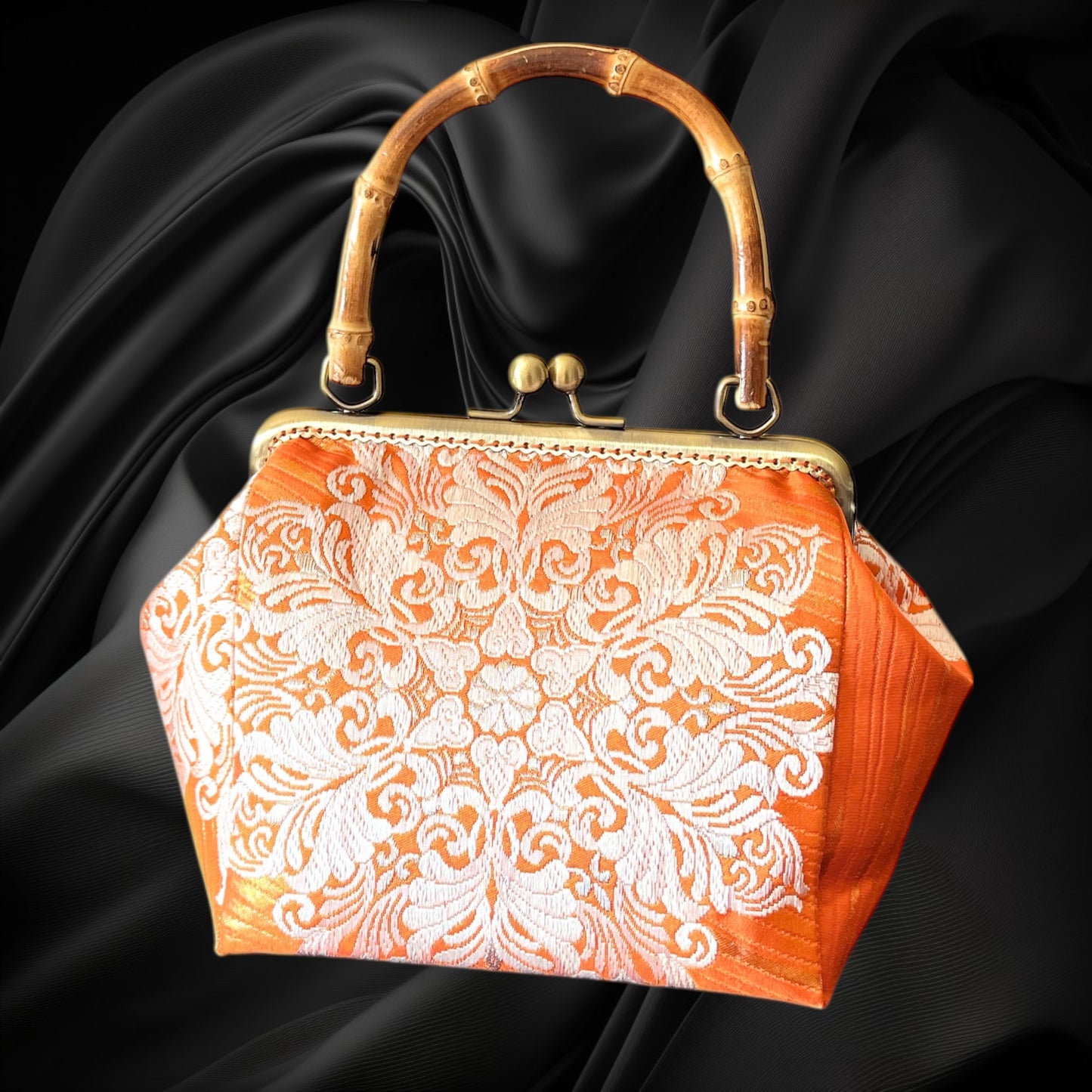 Kimono remake bamboo bag [No.1608]