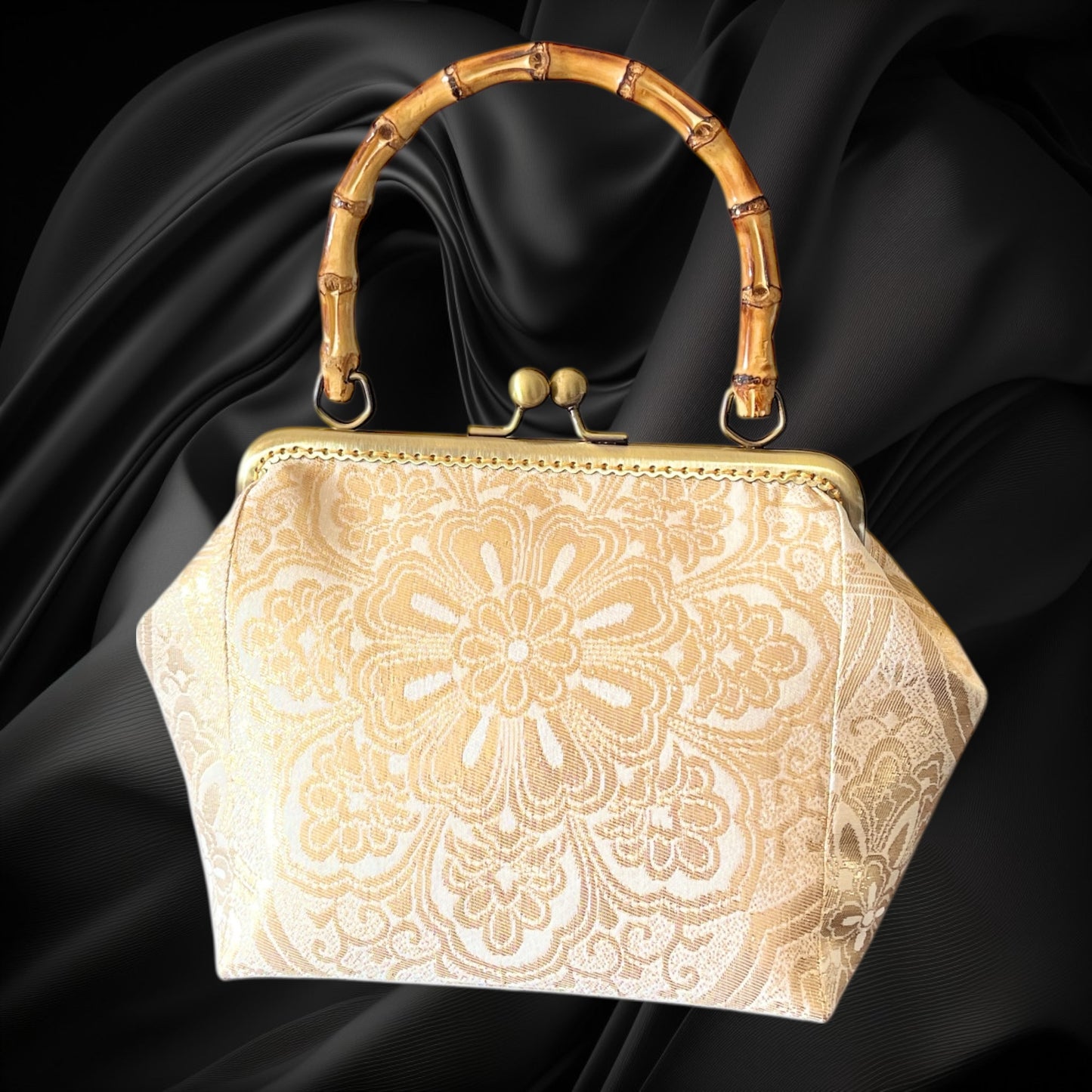 Kimono remake bamboo bag [No.1607]