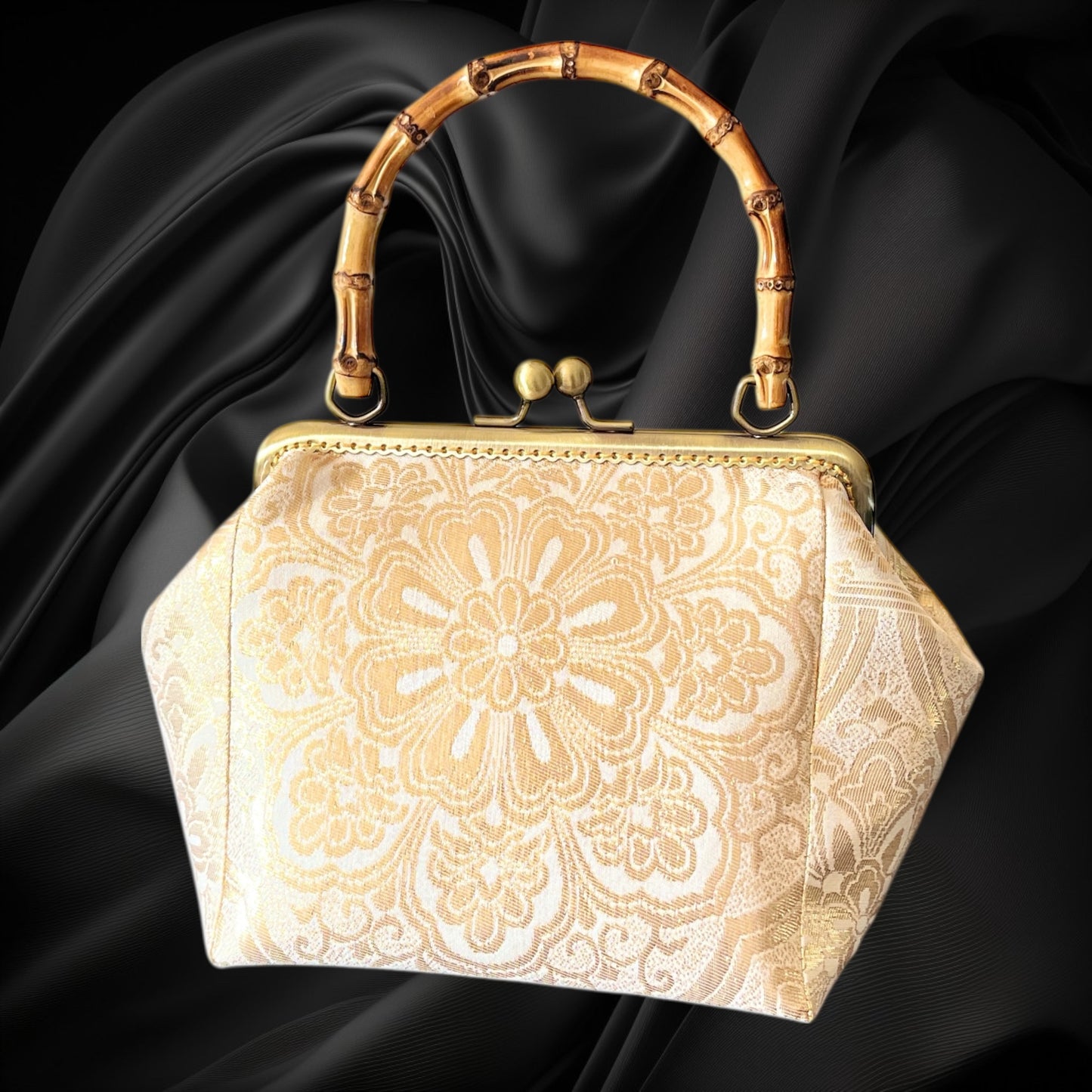 Kimono remake bamboo bag [No.1607]