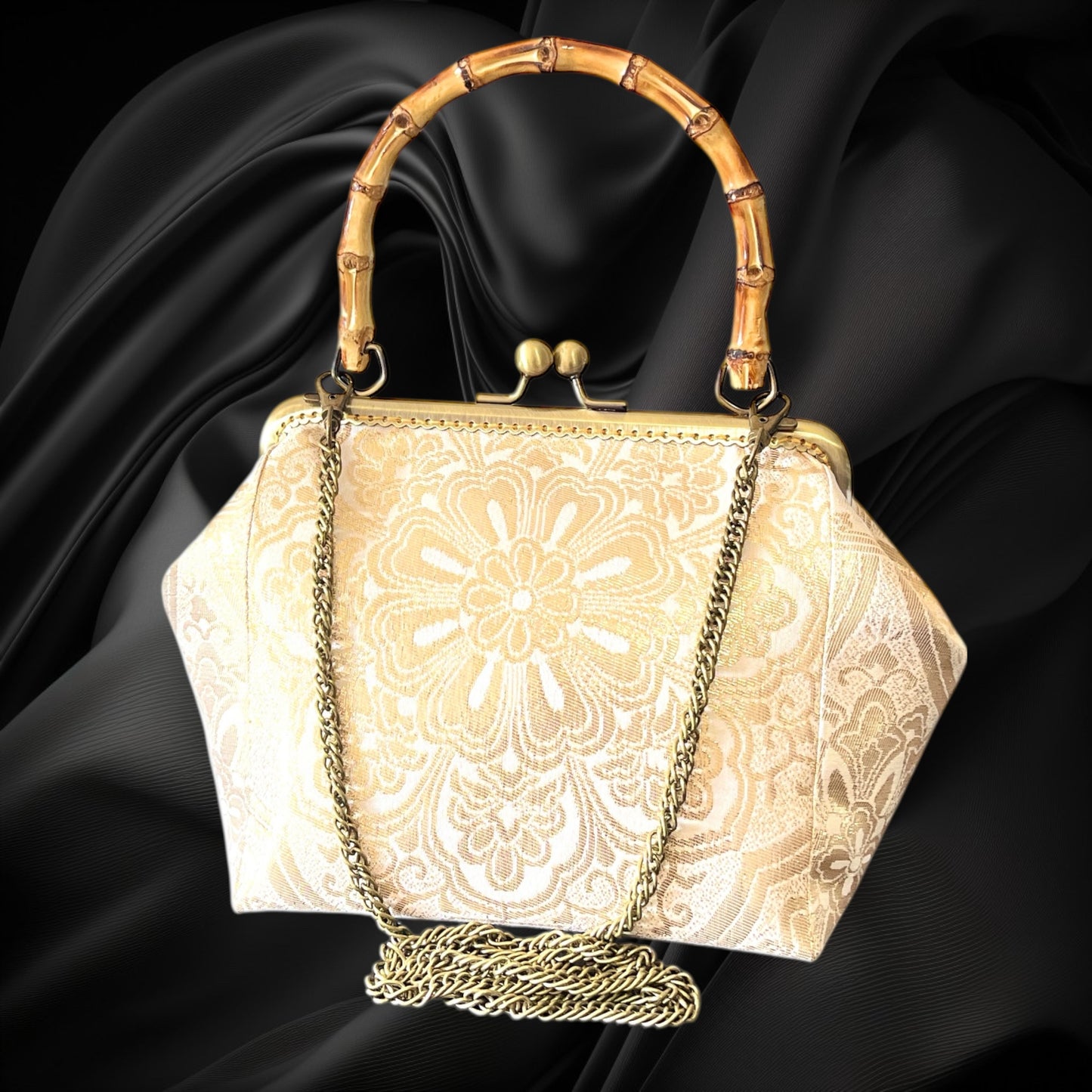 Kimono remake bamboo bag [No.1607]