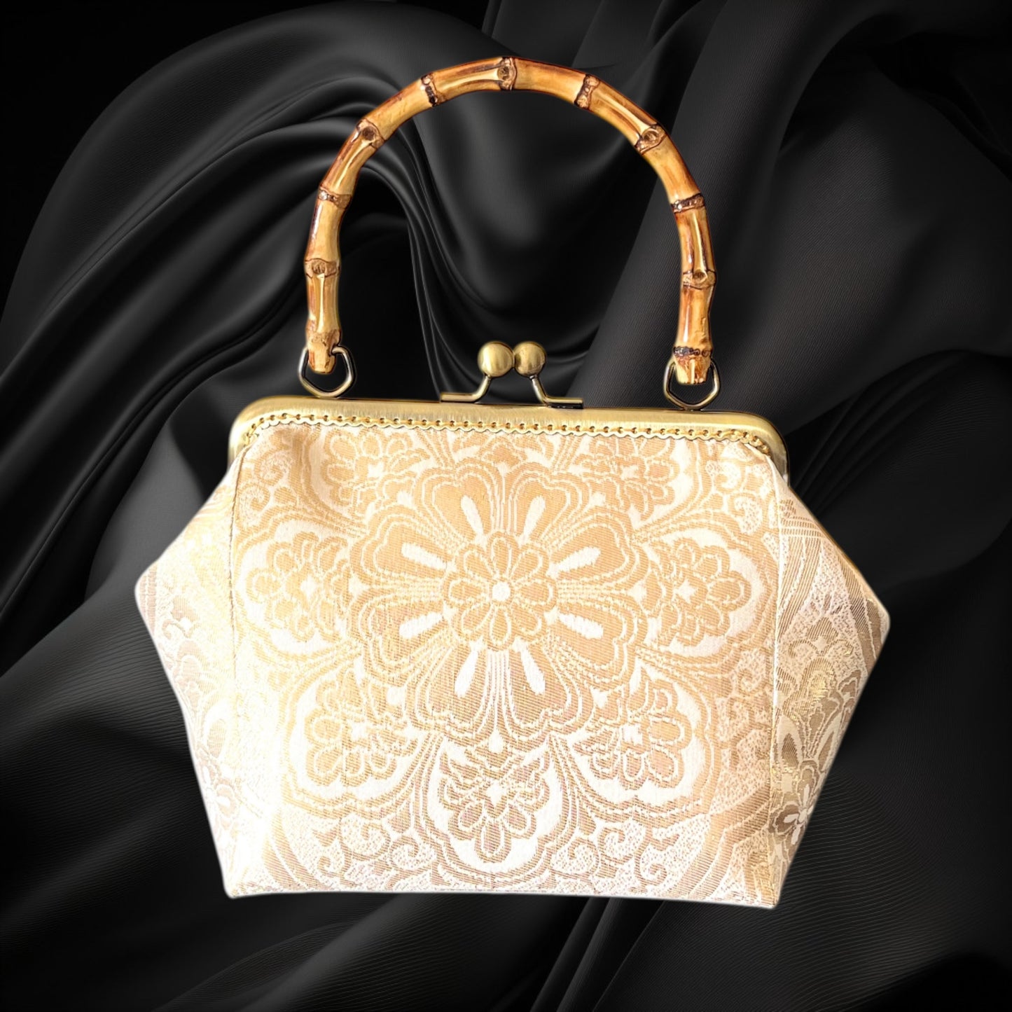 Kimono remake bamboo bag [No.1607]