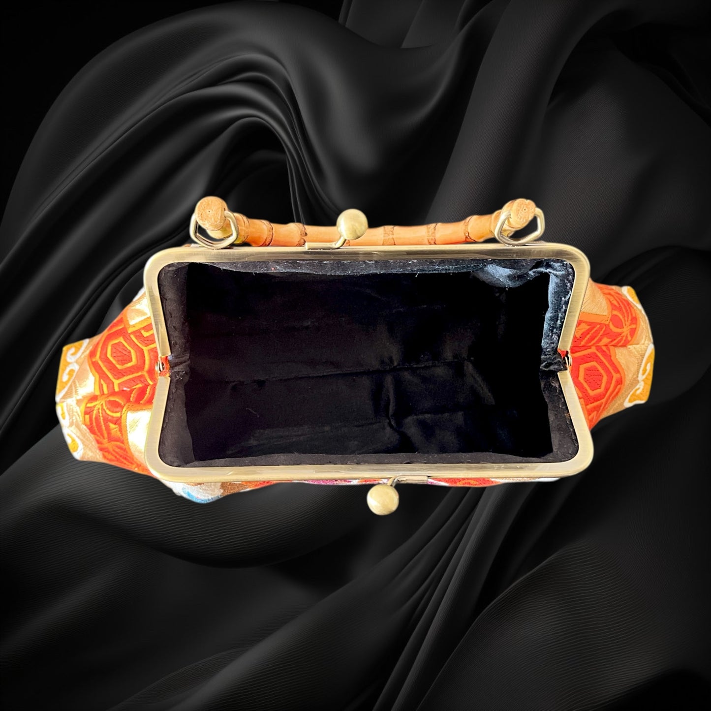 Kimono remake bamboo bag [No.1602]