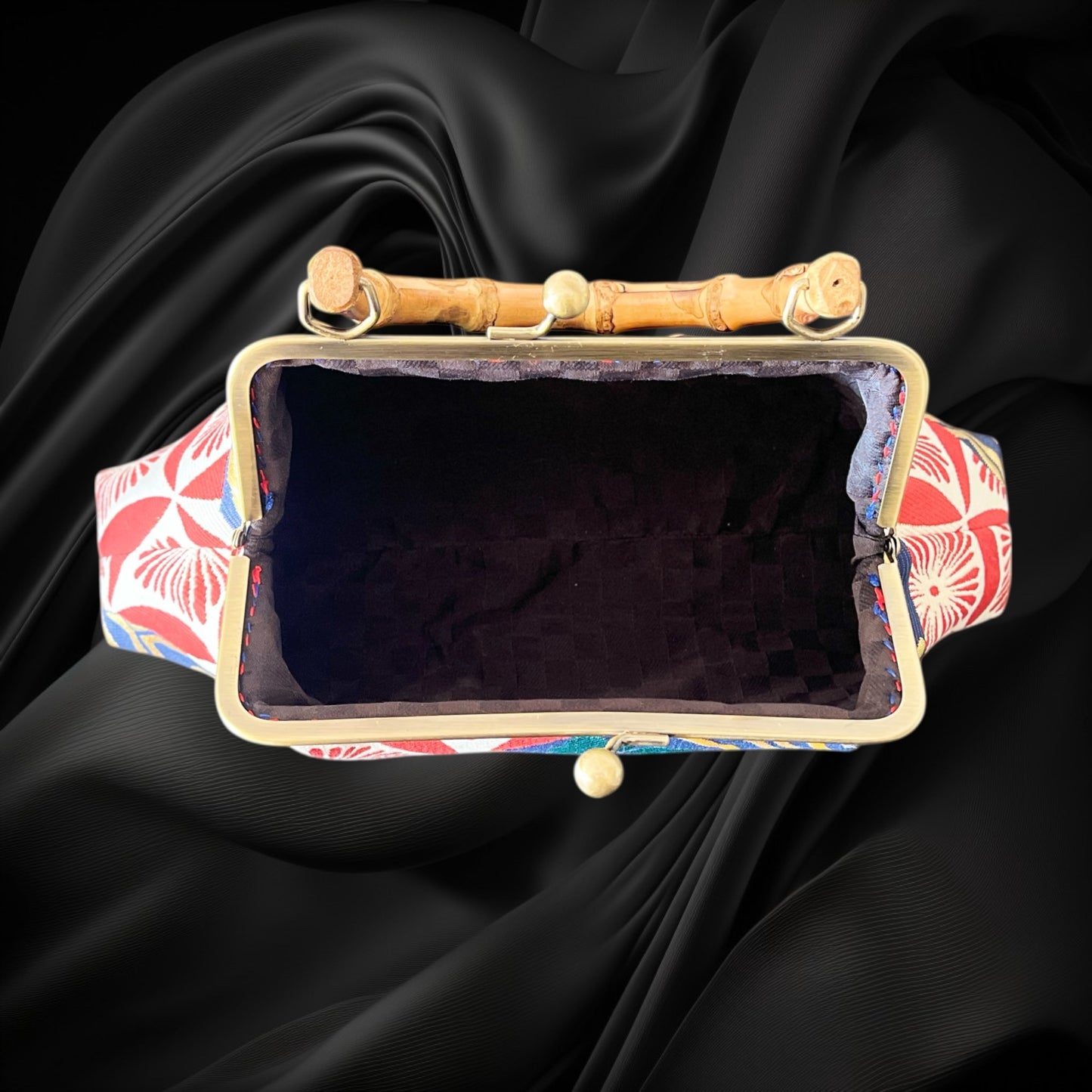 Kimono remake bamboo bag [No.1601]