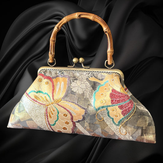 Kimono remake bamboo bag [No.1600]