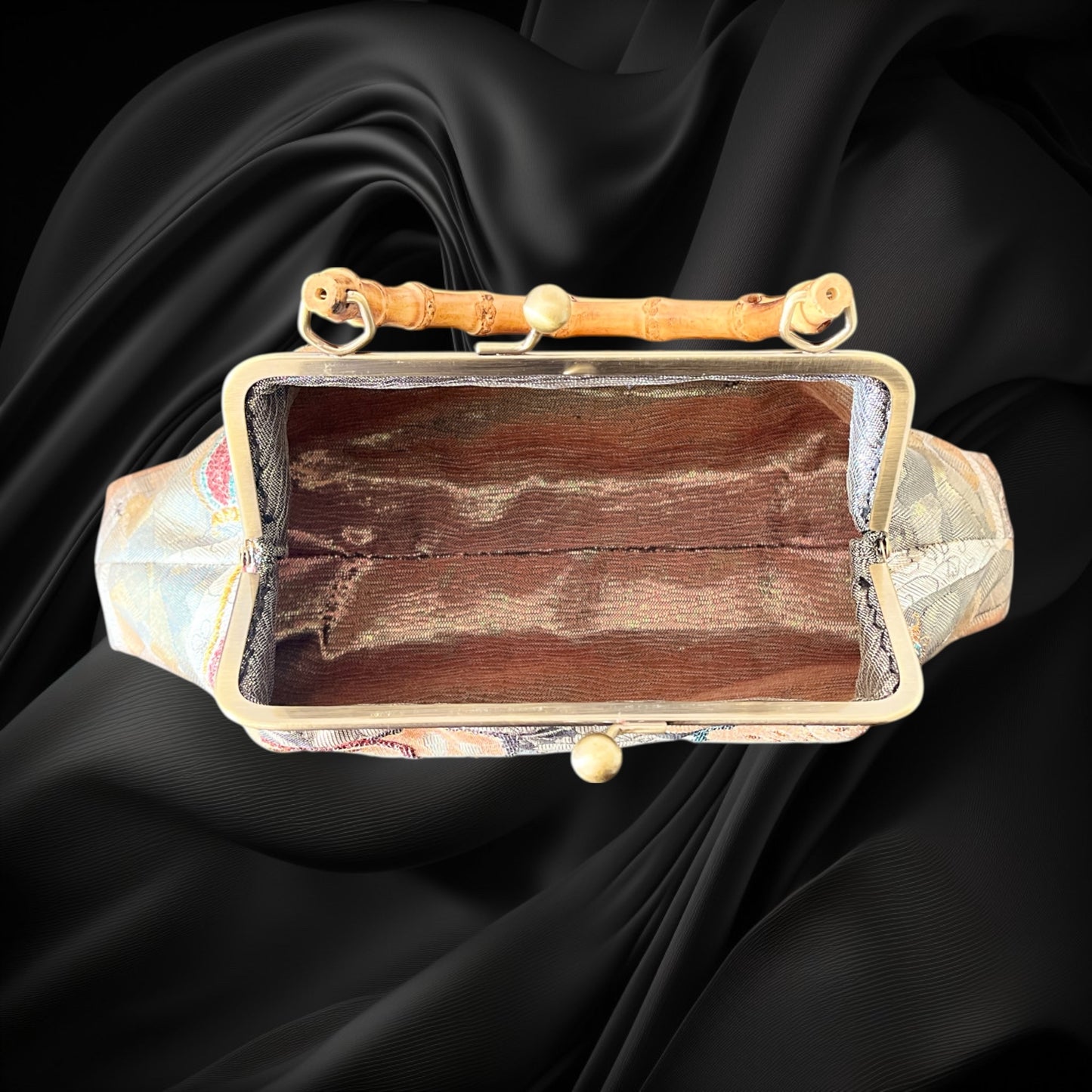 Kimono remake bamboo bag [No.1600]