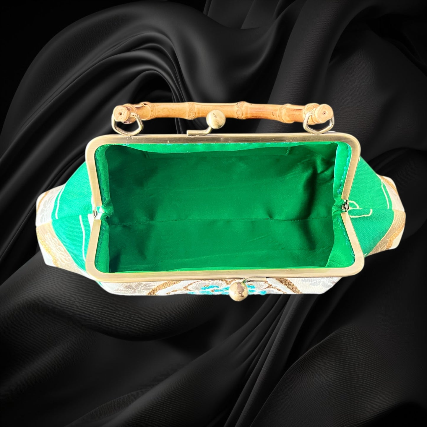 Kimono remake bamboo bag [No.1599]