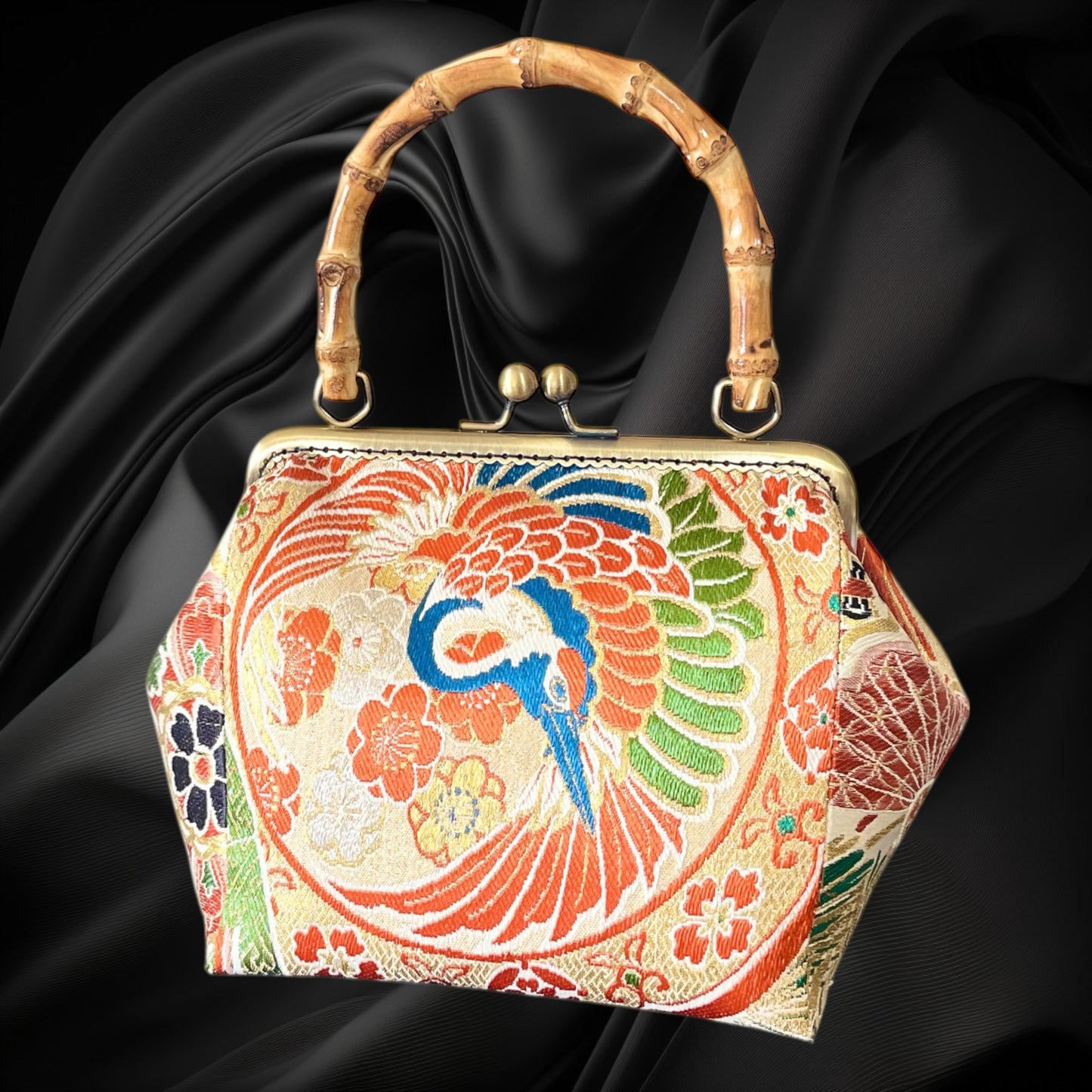 着物リメイクバンブーバッグ [No.1626]