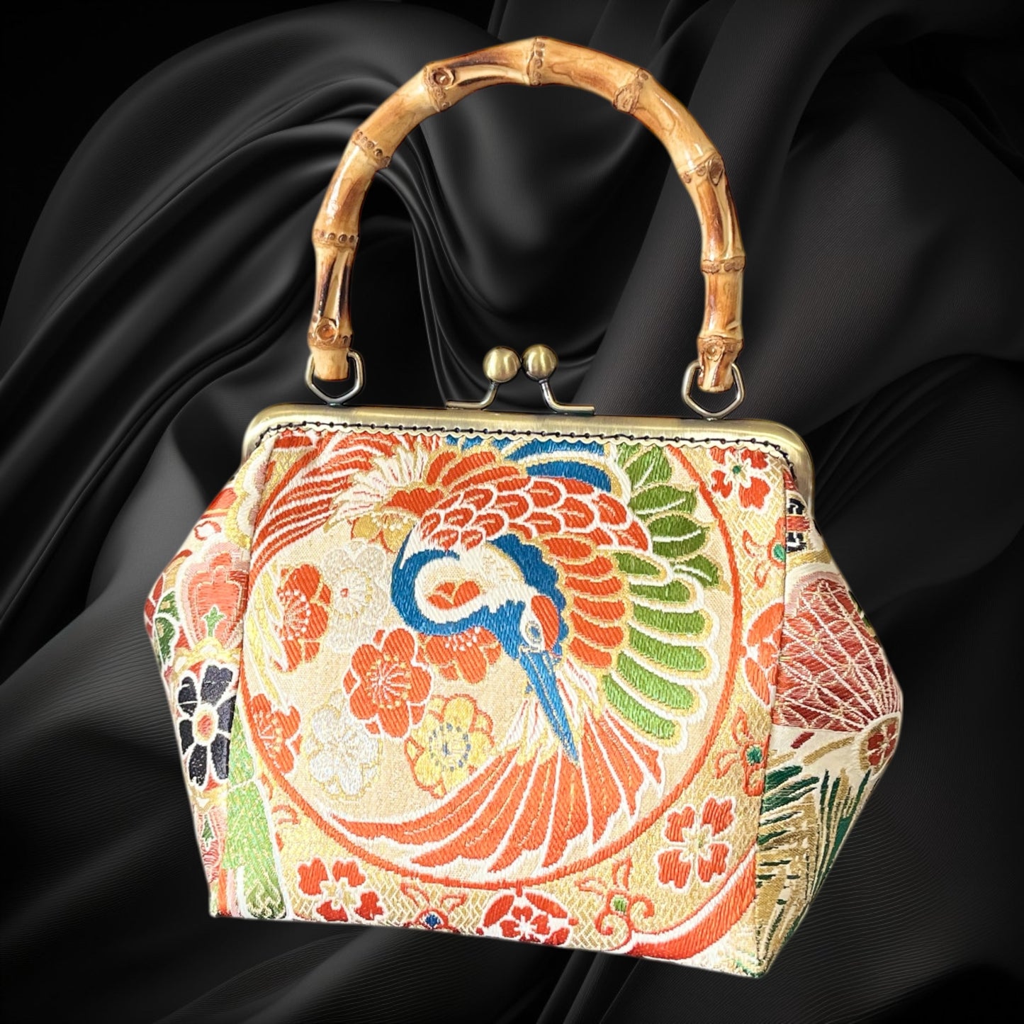 着物リメイクバンブーバッグ [No.1626]