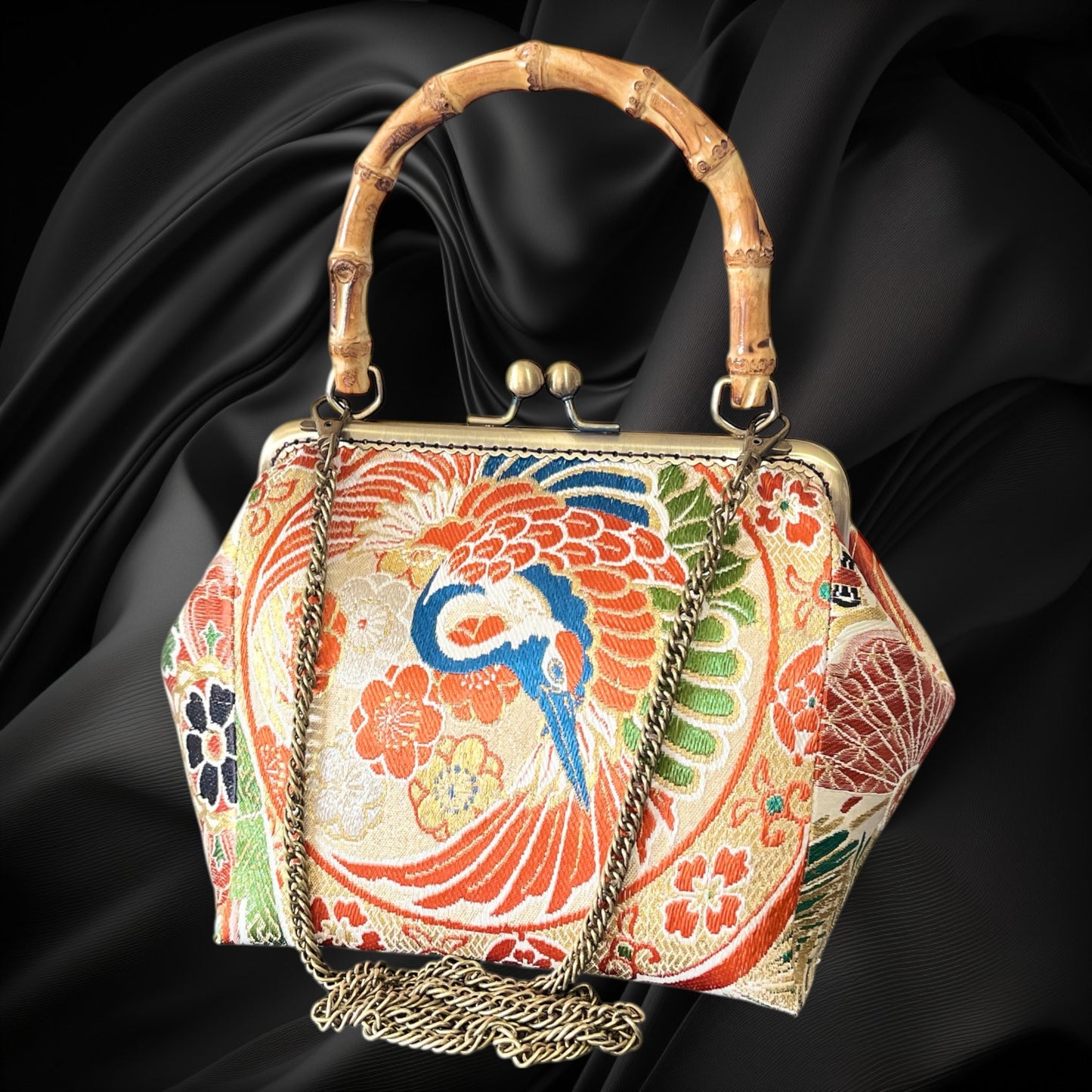 着物リメイクバンブーバッグ [No.1626]