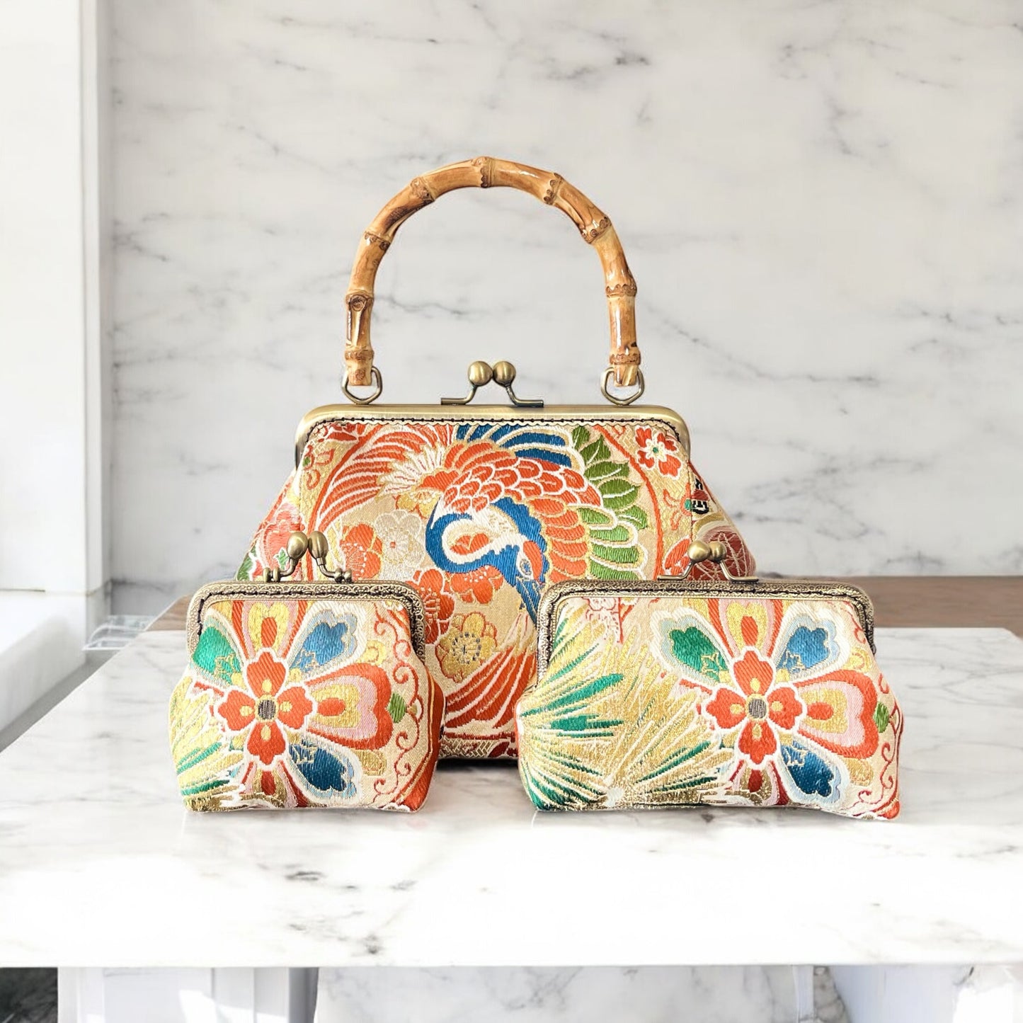 着物リメイクバンブーバッグ [No.1626]