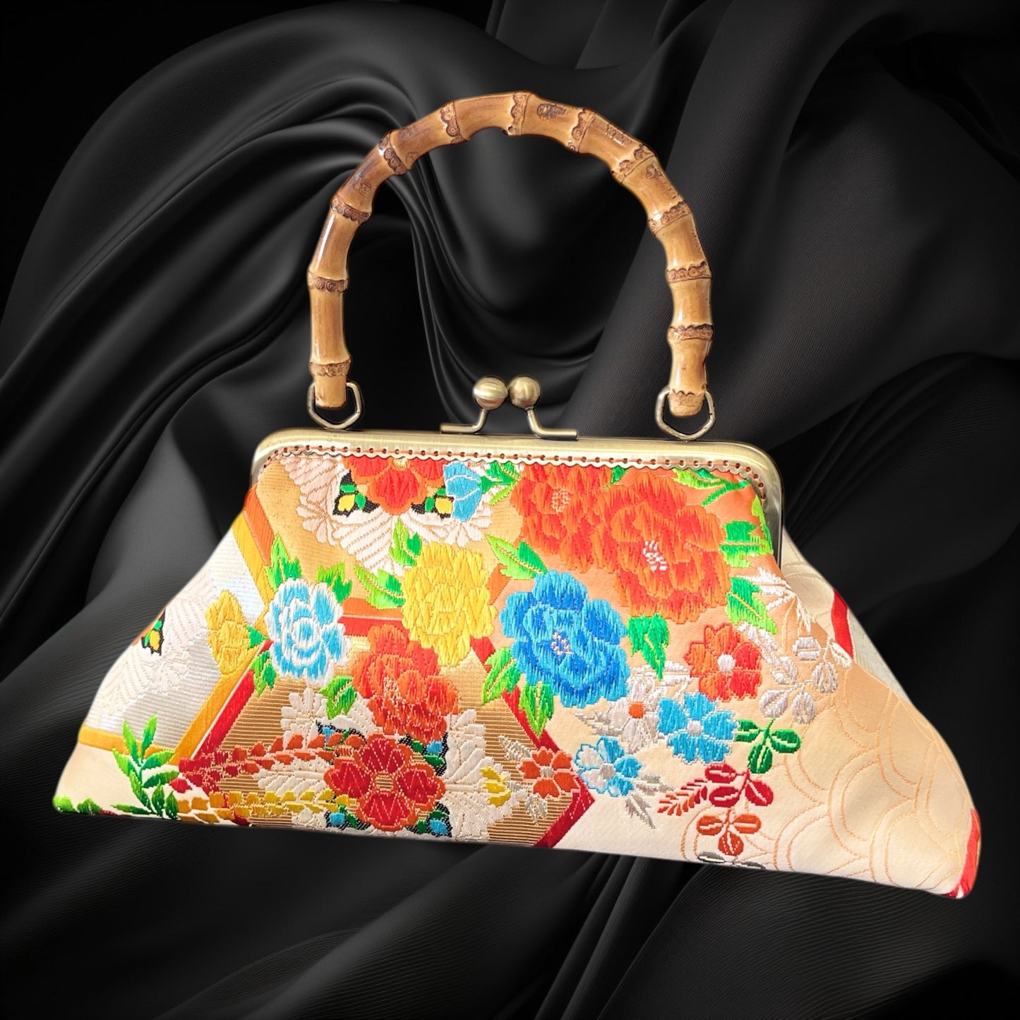 着物リメイクバンブーバッグ [No.1638]