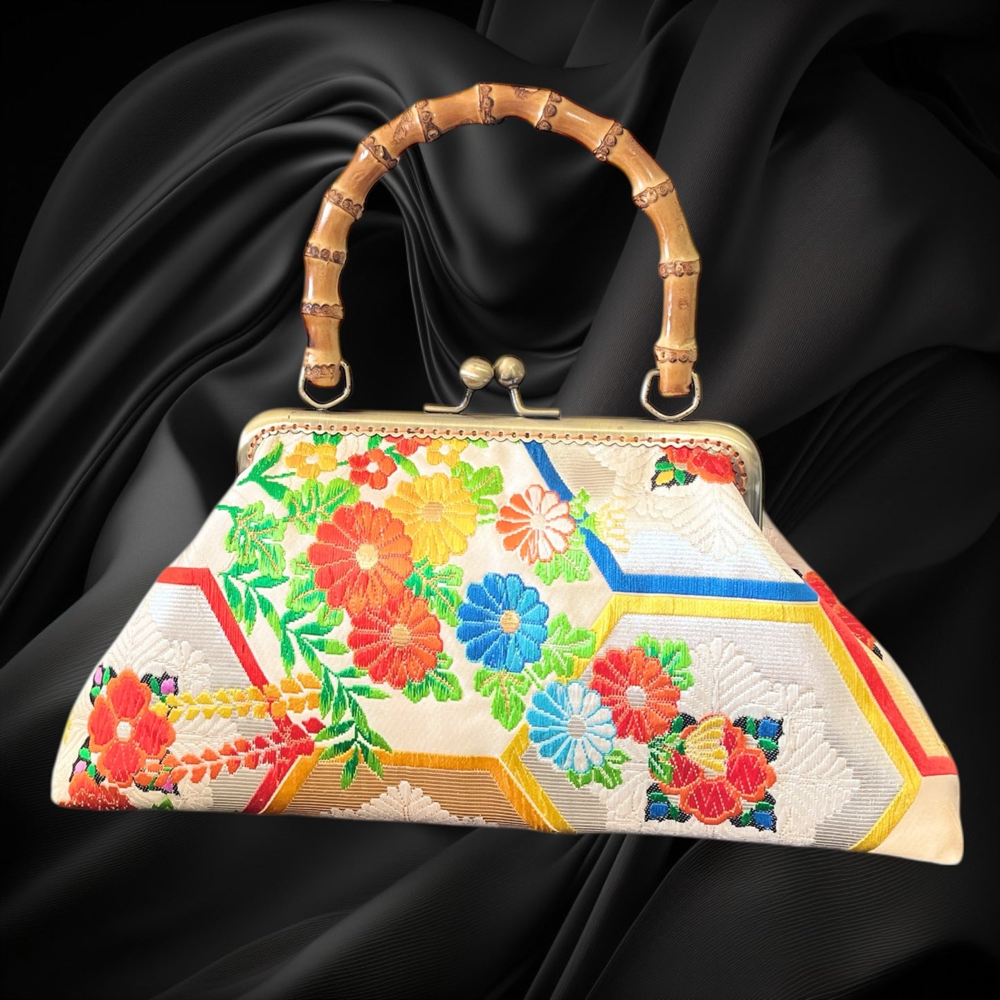 着物リメイクバンブーバッグ [No.1638]