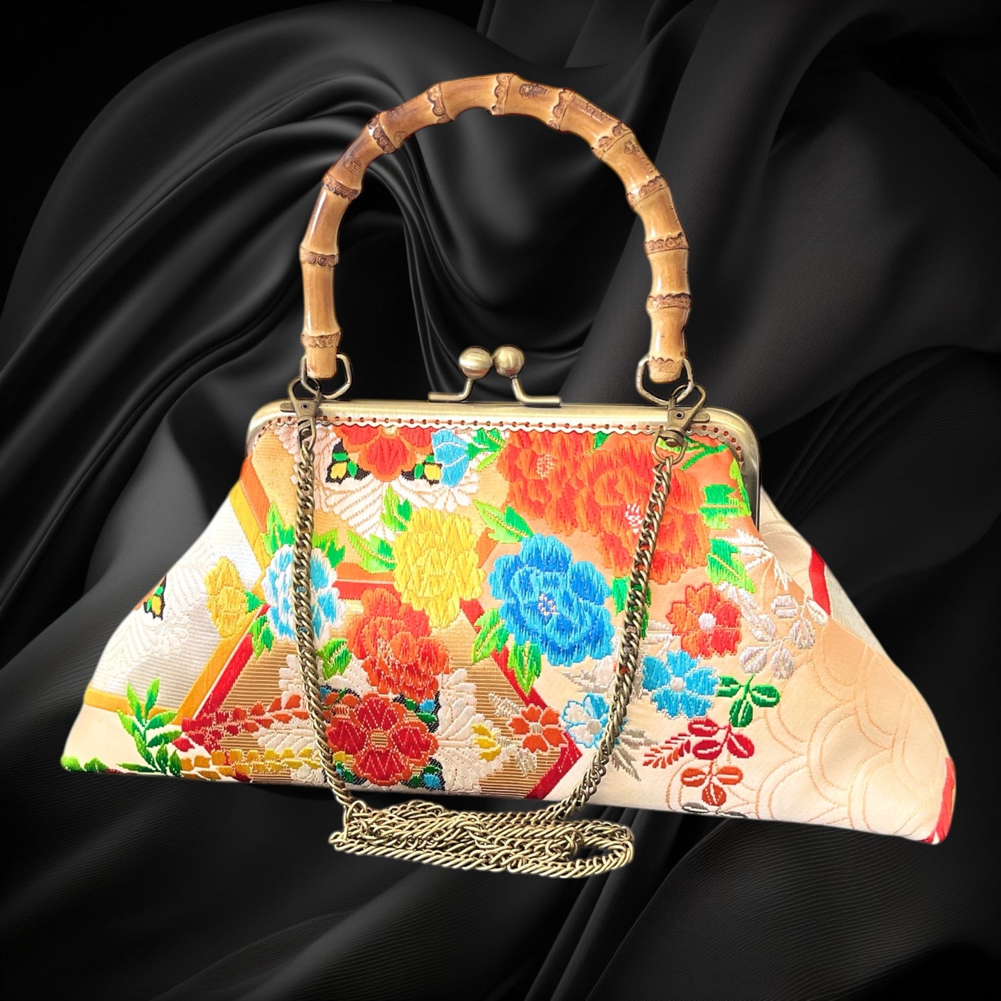 着物リメイクバンブーバッグ [No.1638]