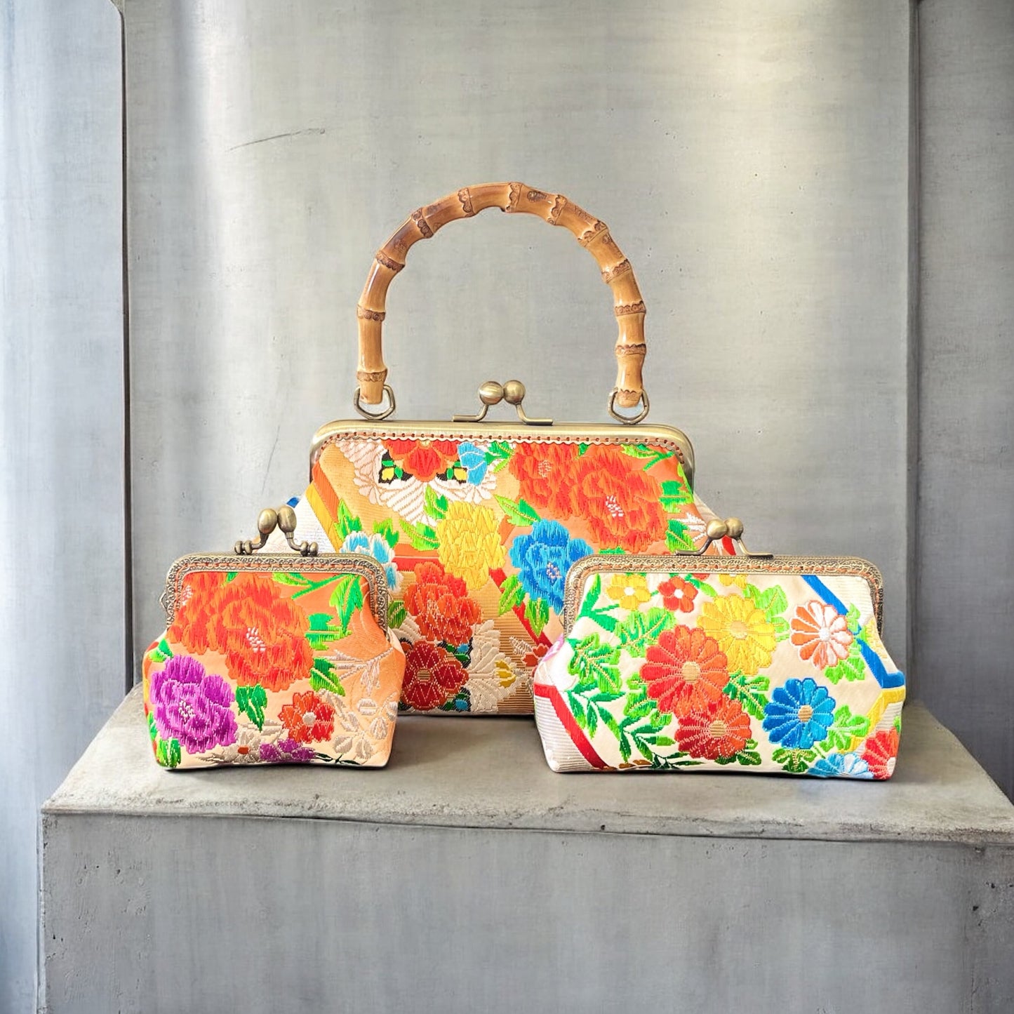 着物リメイクバンブーバッグ [No.1638]